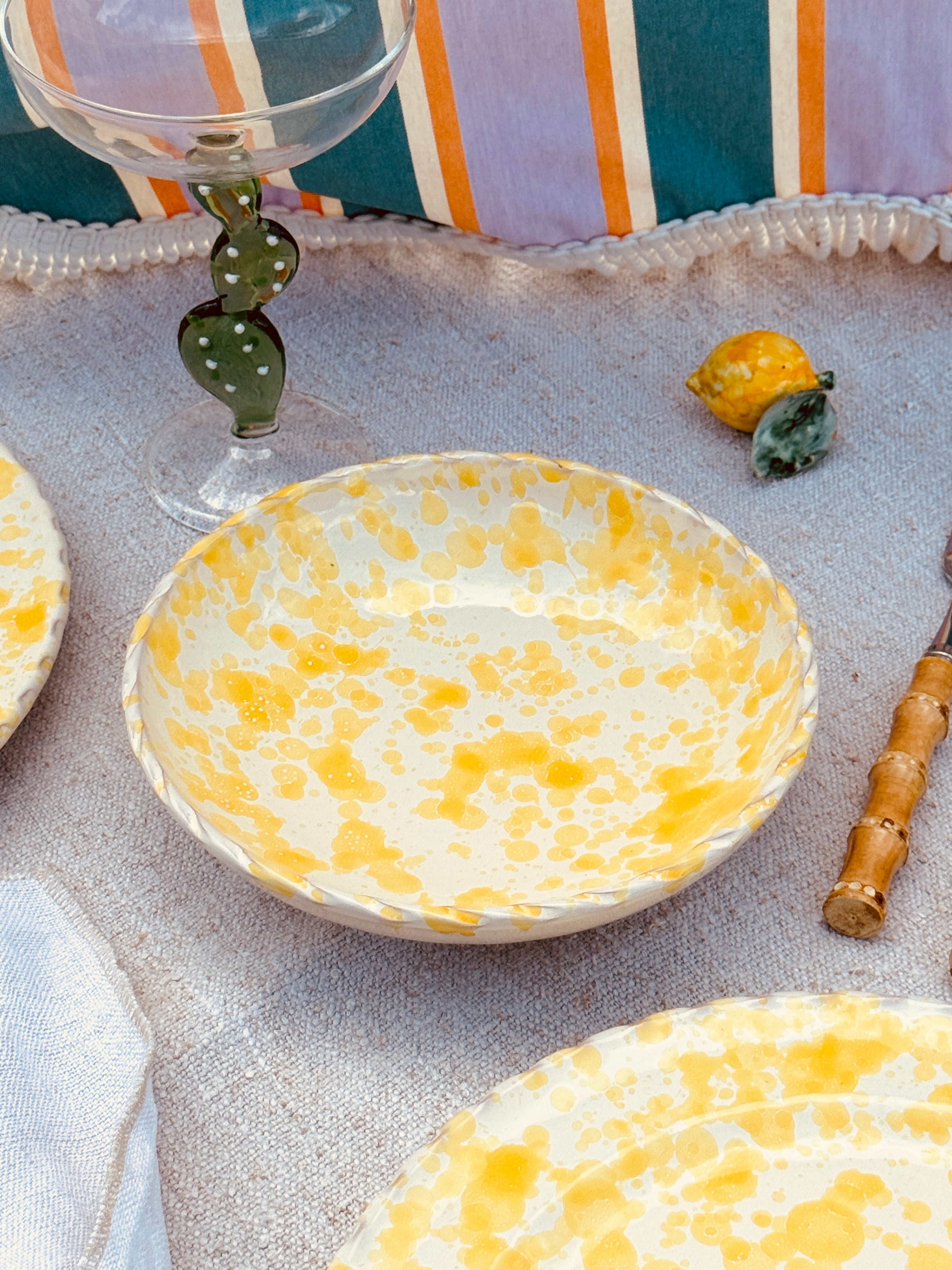 ! New Fit ! Schizzato Pasta Bowl "Limone"