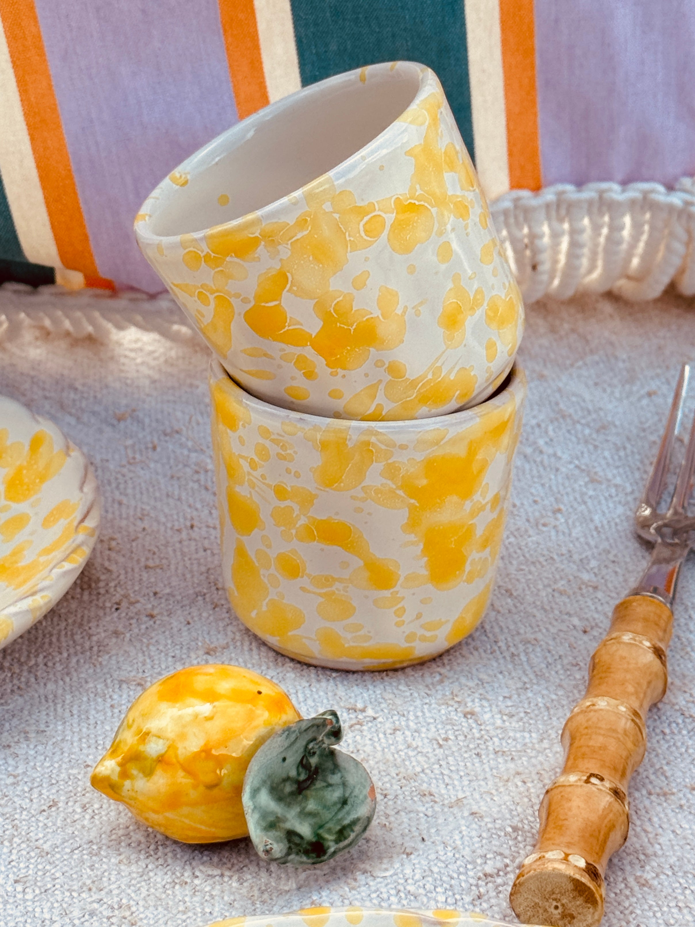 Schizzato Espresso Becher "Limone" 2er Set