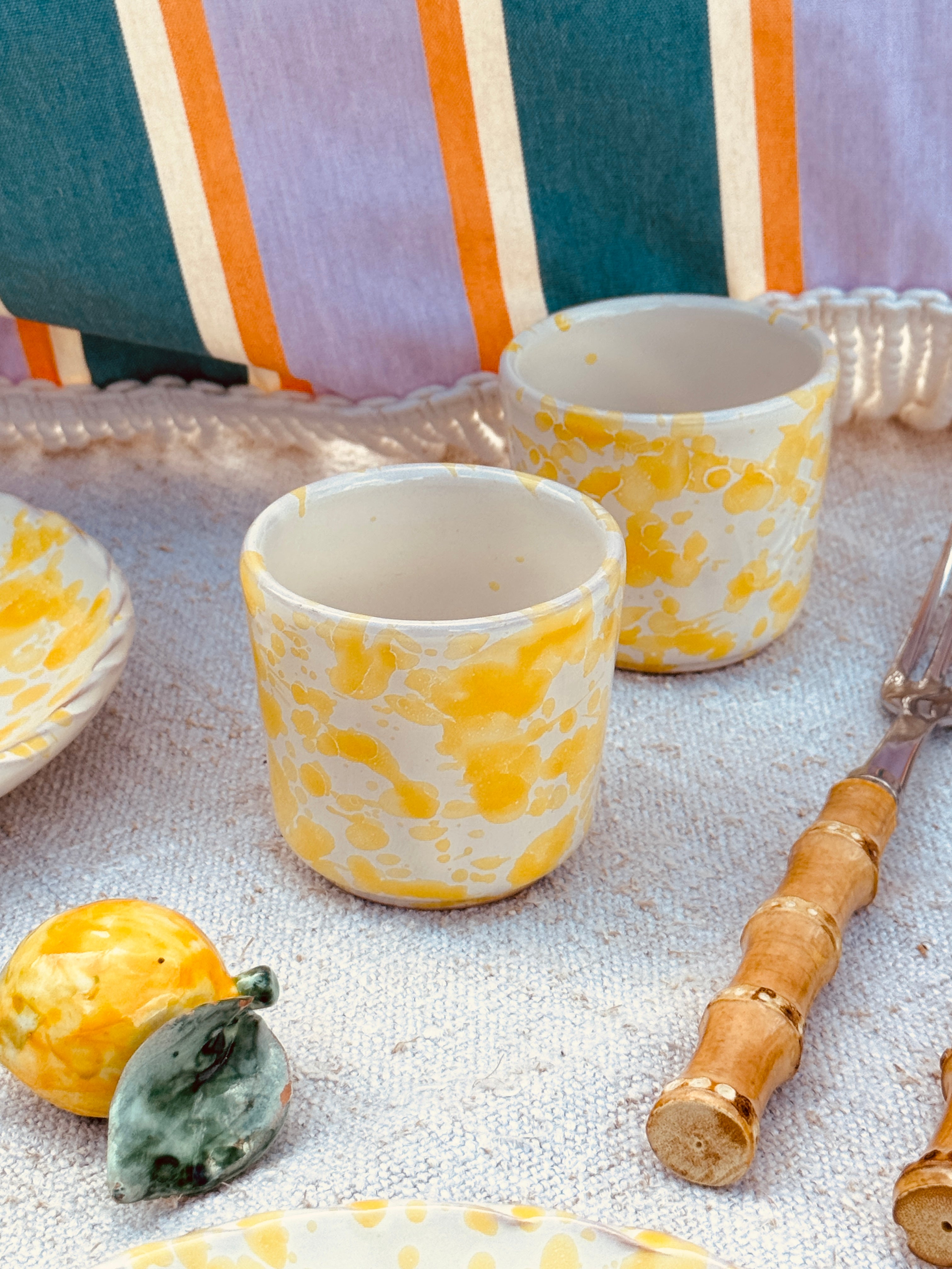 Schizzato Espresso Becher "Limone" 2er Set
