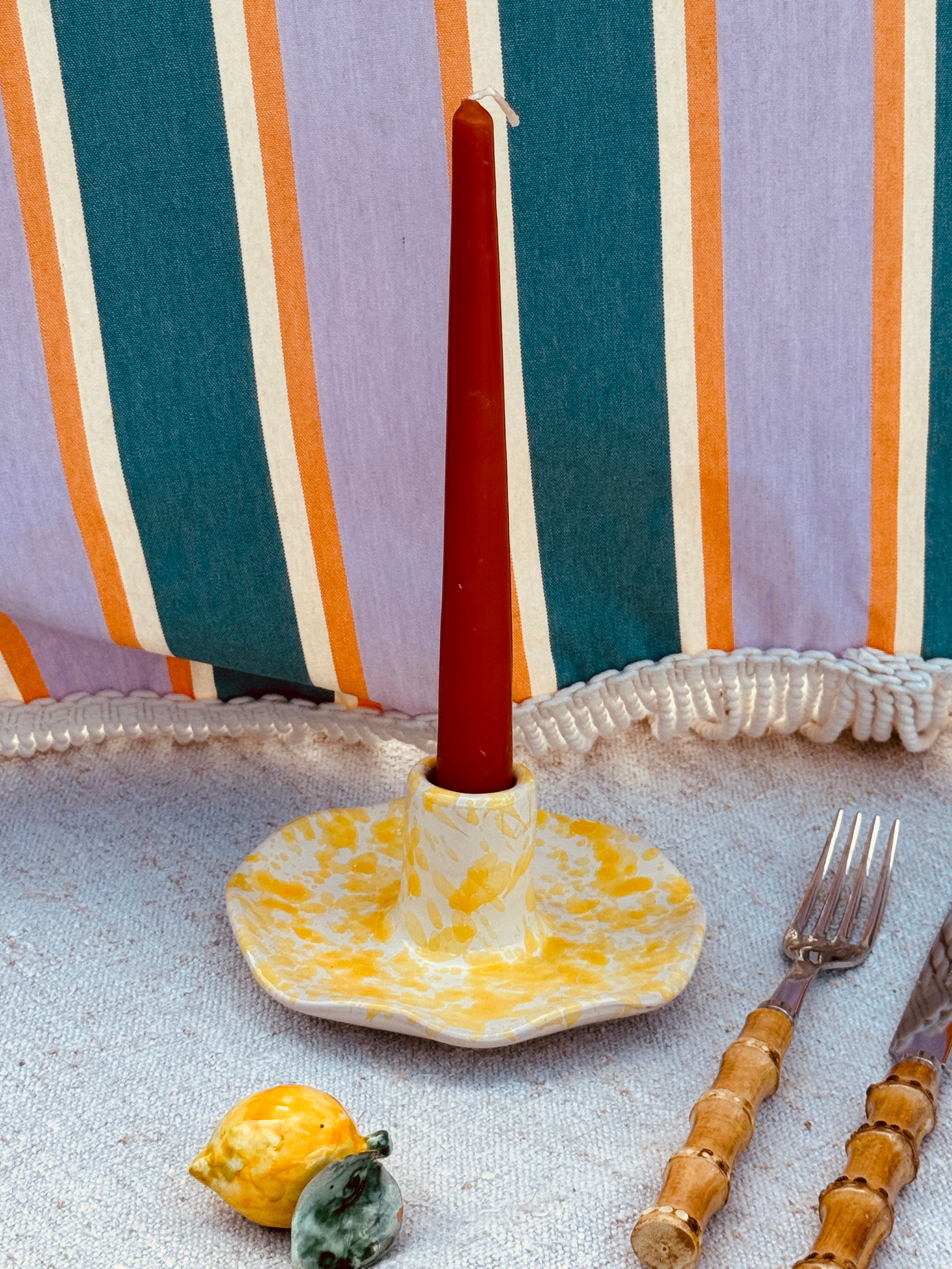 Schizzato Wavy Candle Hold "Limone"