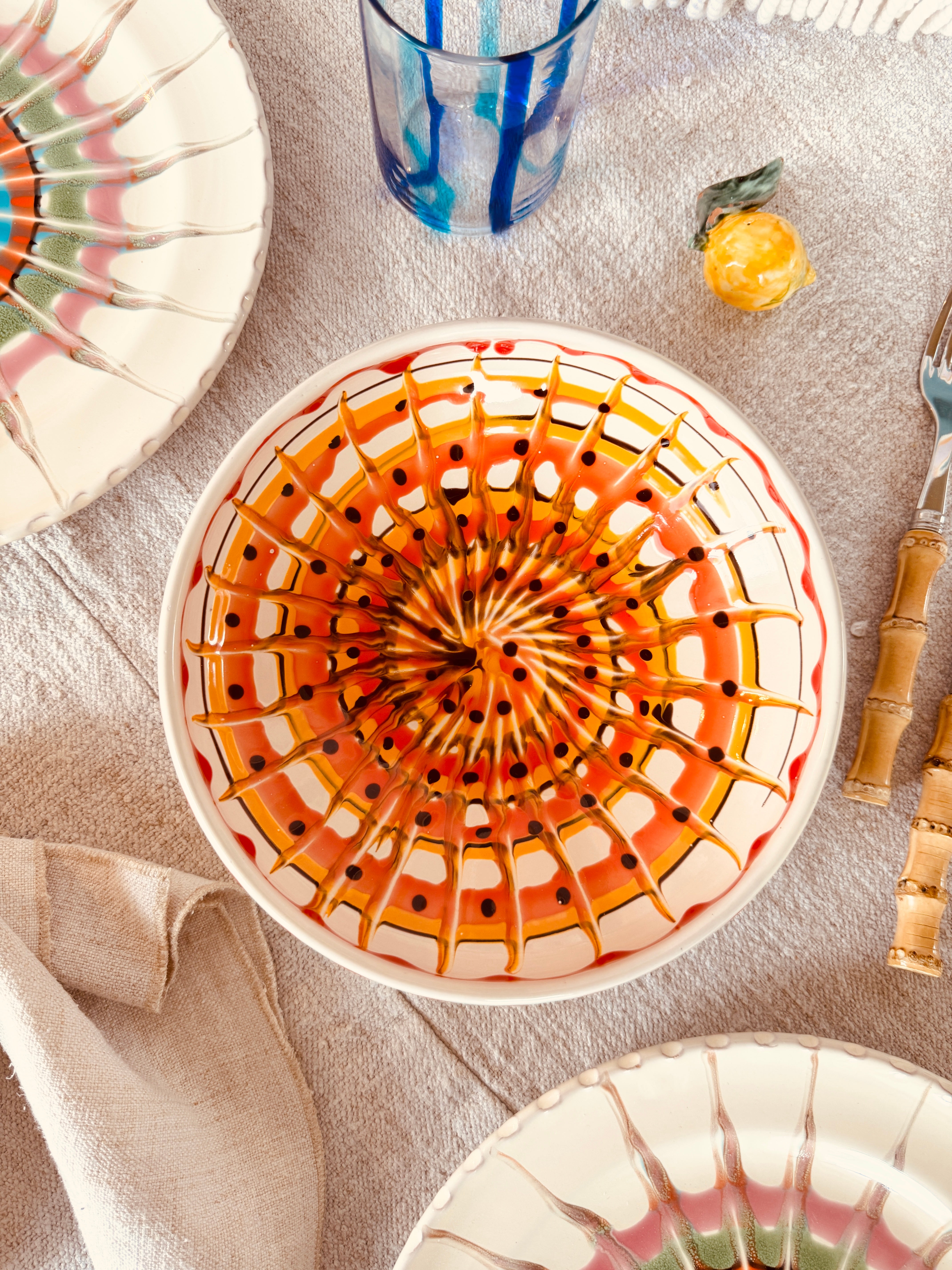 Bowl Bordo Tornito - 21cm "Stromboli" Handmade Ceramic from Puglia