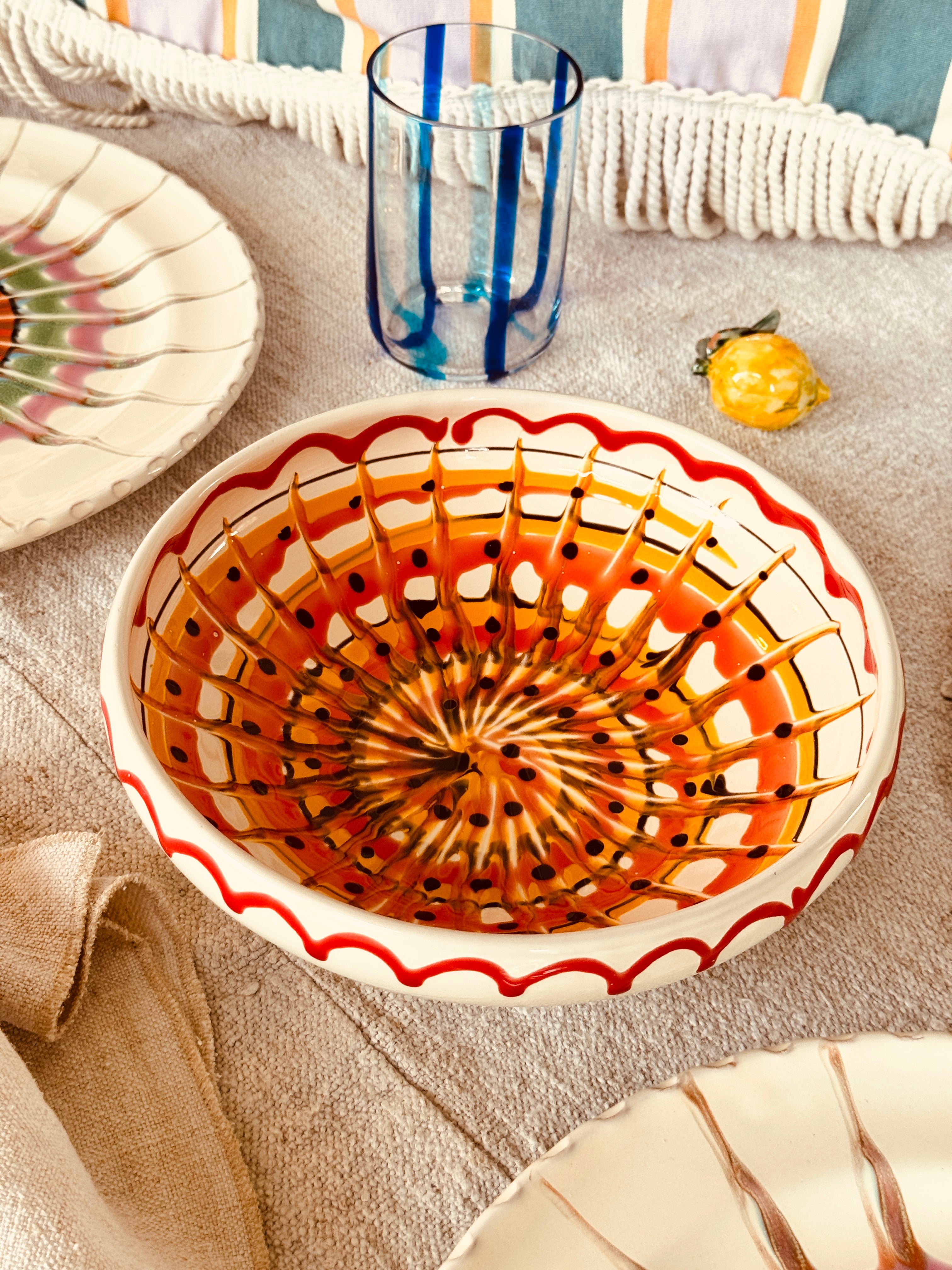 Bowl Bordo Tornito - 21cm "Stromboli" Handmade Ceramic from Puglia