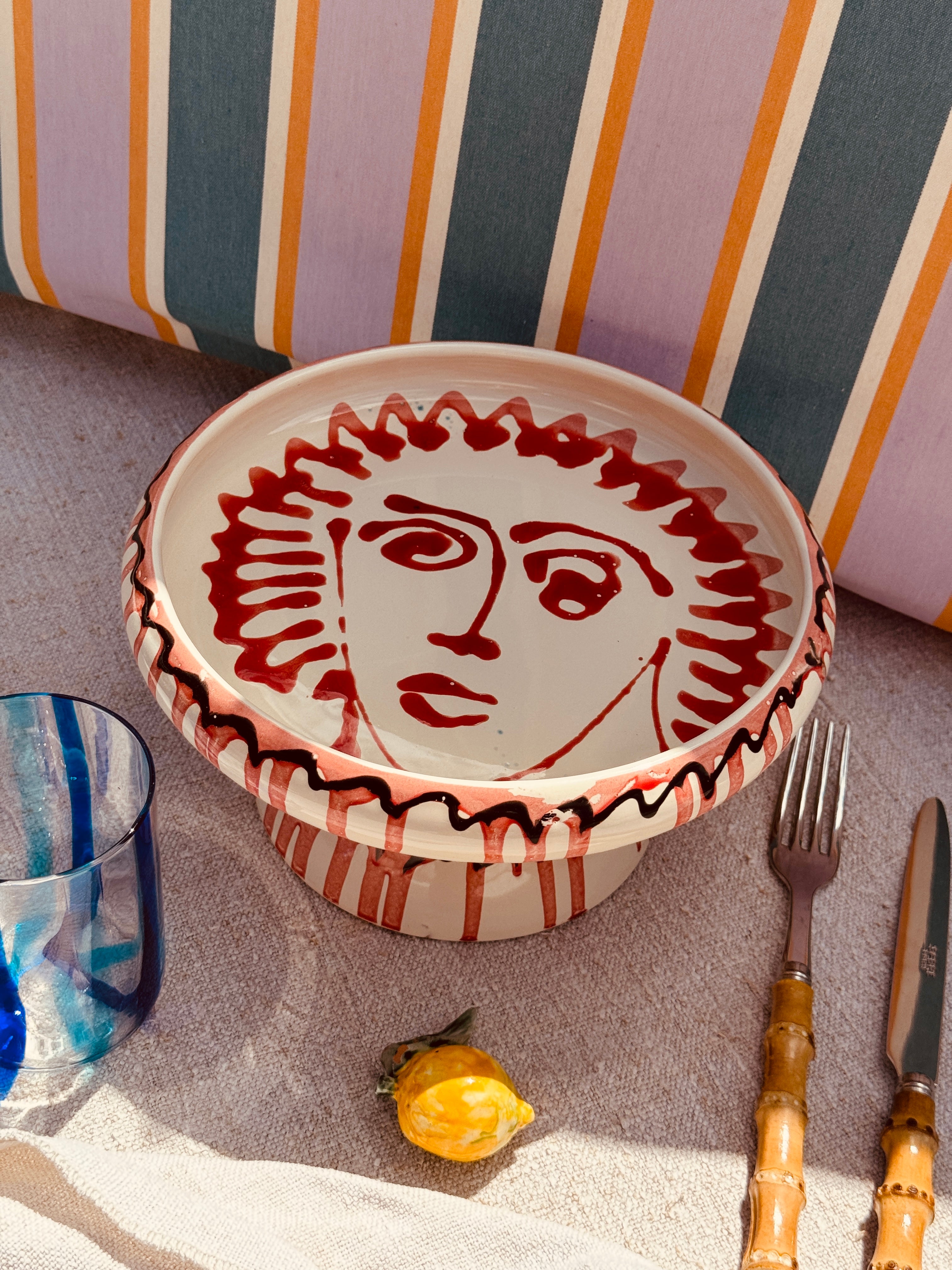 UNIQUE PIECE Psychodelic Viso Frisbee High Plate - 25cm ONLY 1 X AVAILABLE