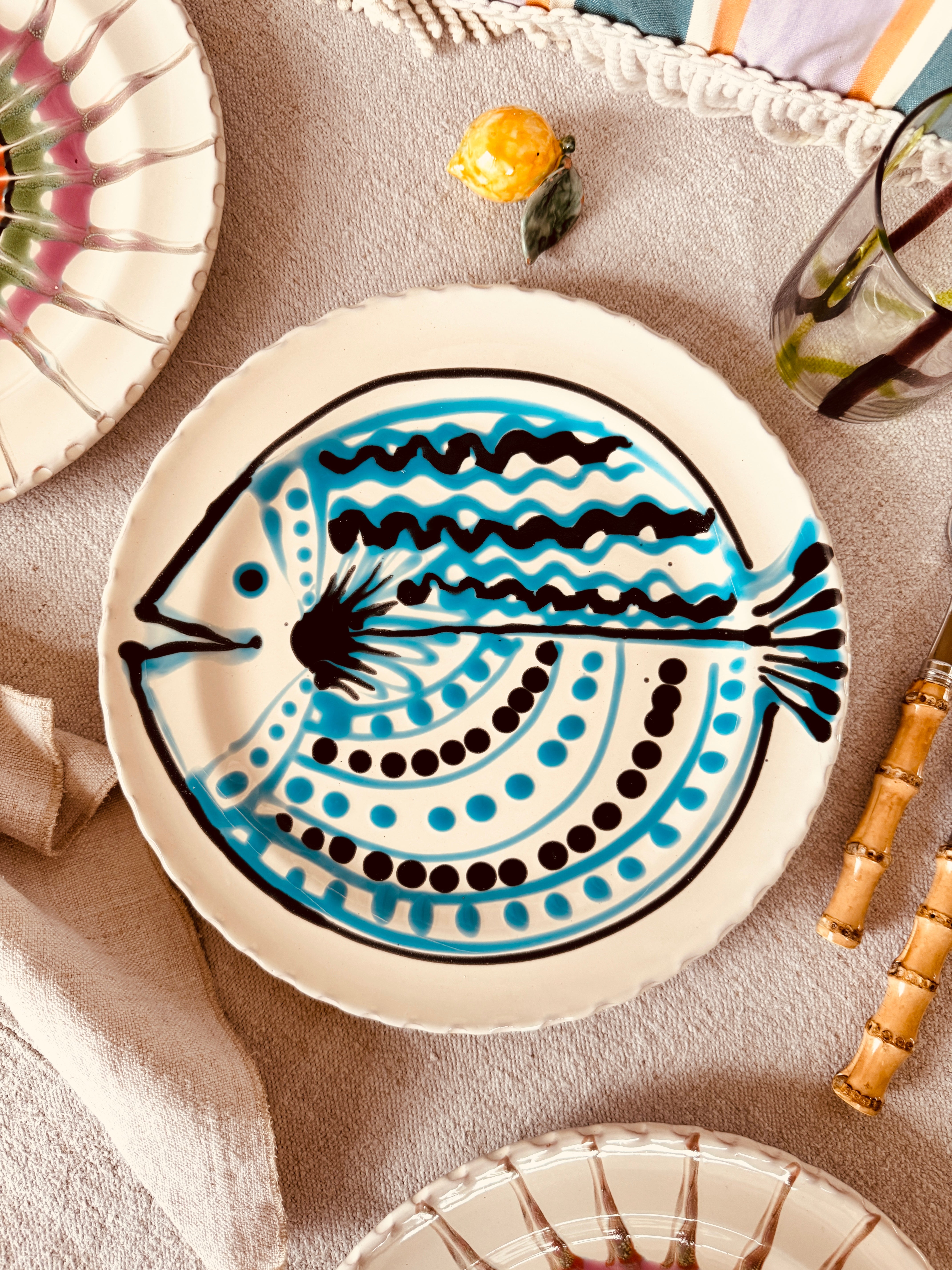 Psychodelic Speiseteller - 27cm "Unique Art Pesce by Studio Riviera"