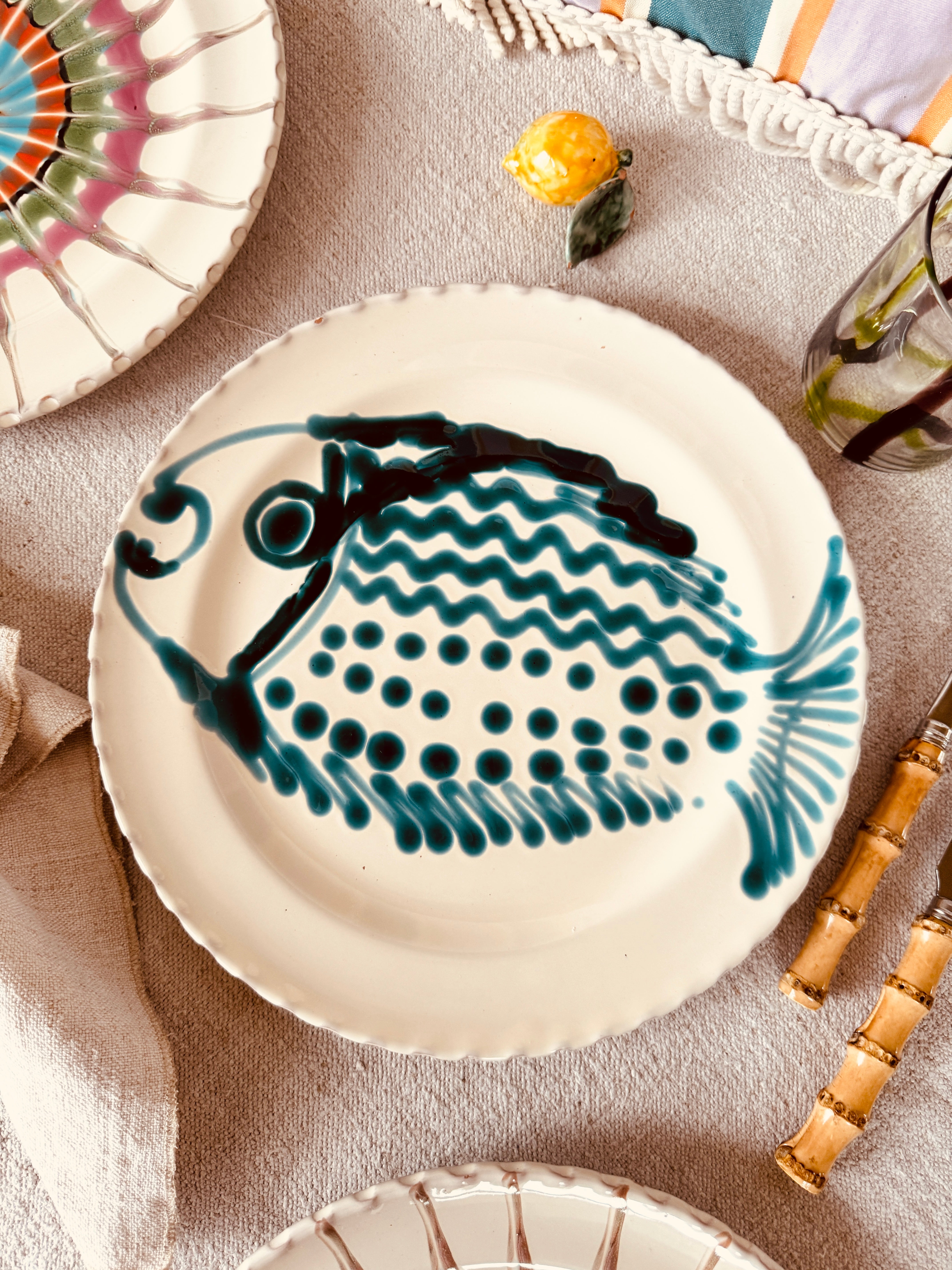 Psychodelic Speiseteller - 27cm "Unique Art Pesce by Studio Riviera"