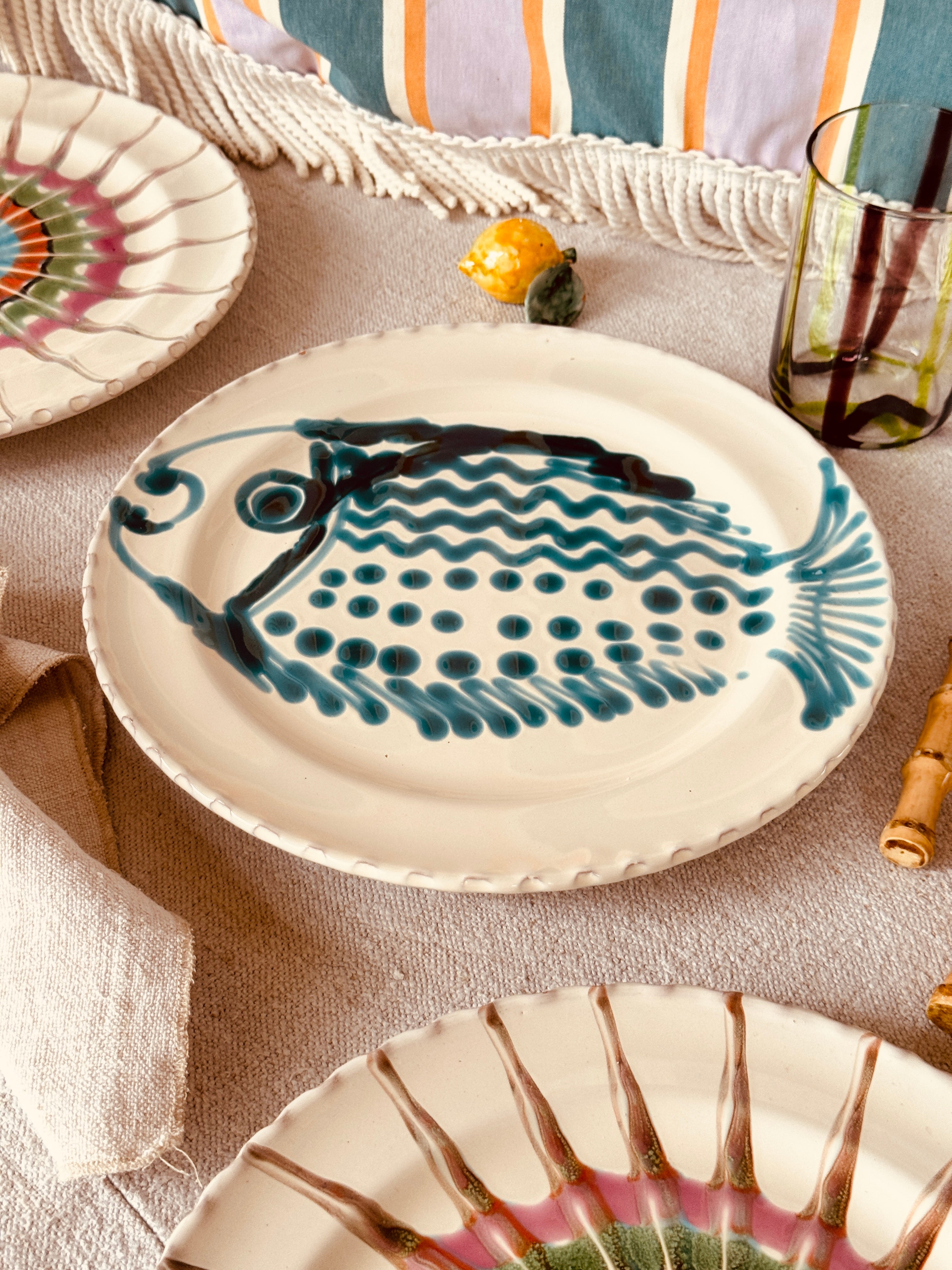 Psychodelic Speiseteller - 27cm "Unique Art Pesce by Studio Riviera"