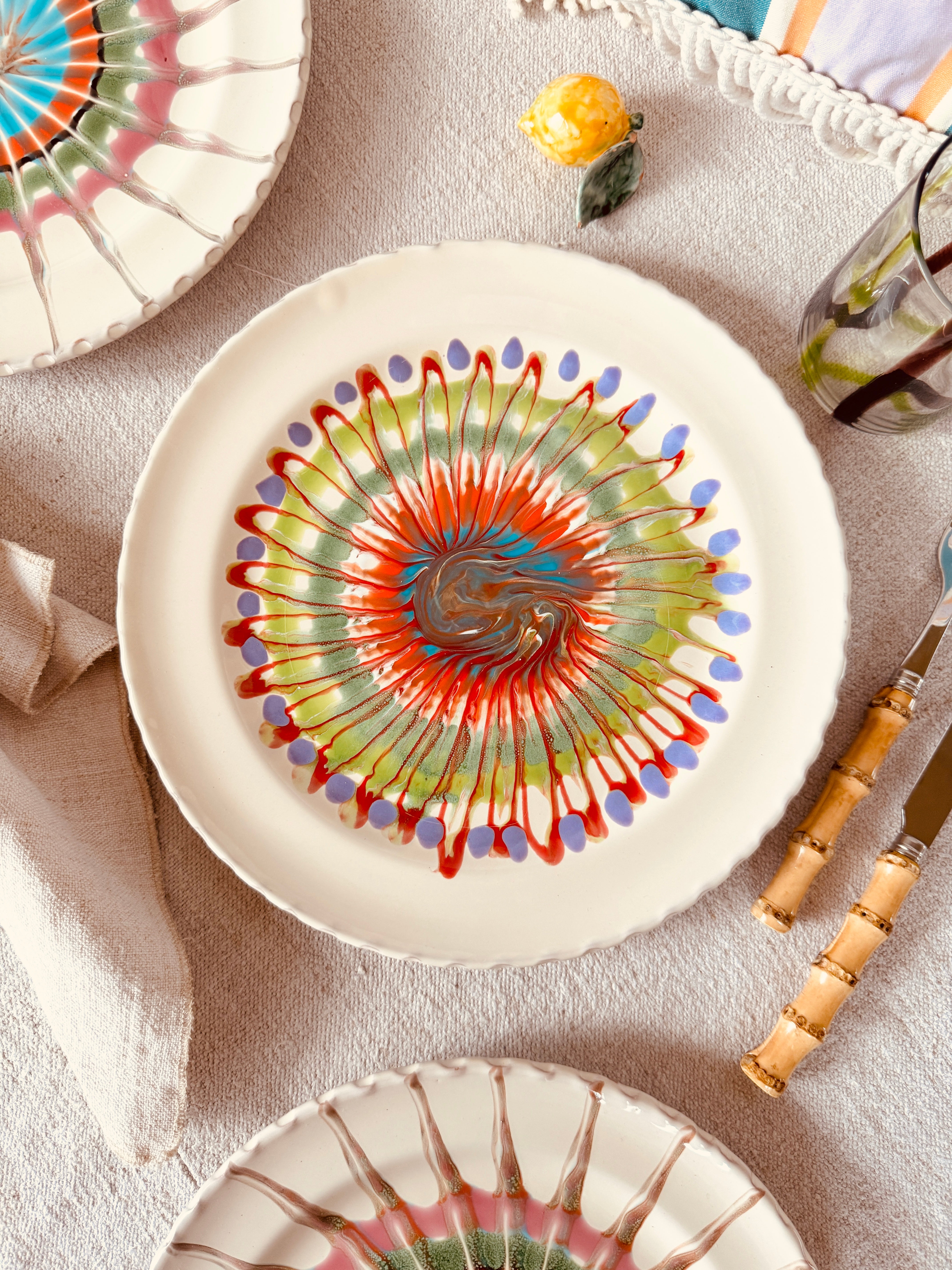 Psychodelic Speiseteller - 27cm "Unique Art Pieces by Studio Riviera"