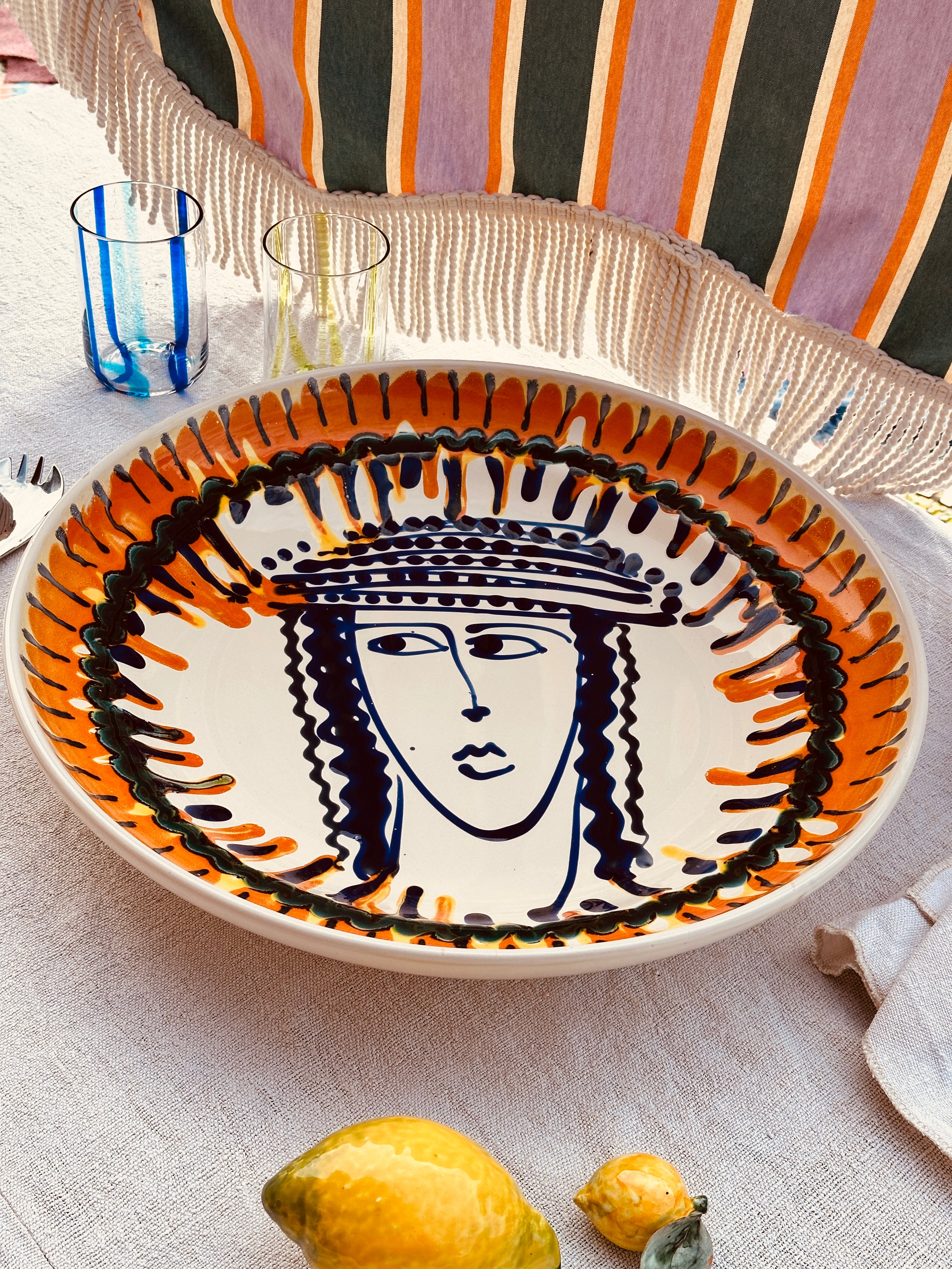 Large Psychodelic & Viso Bowl - 42cm   "Picasso 1961"