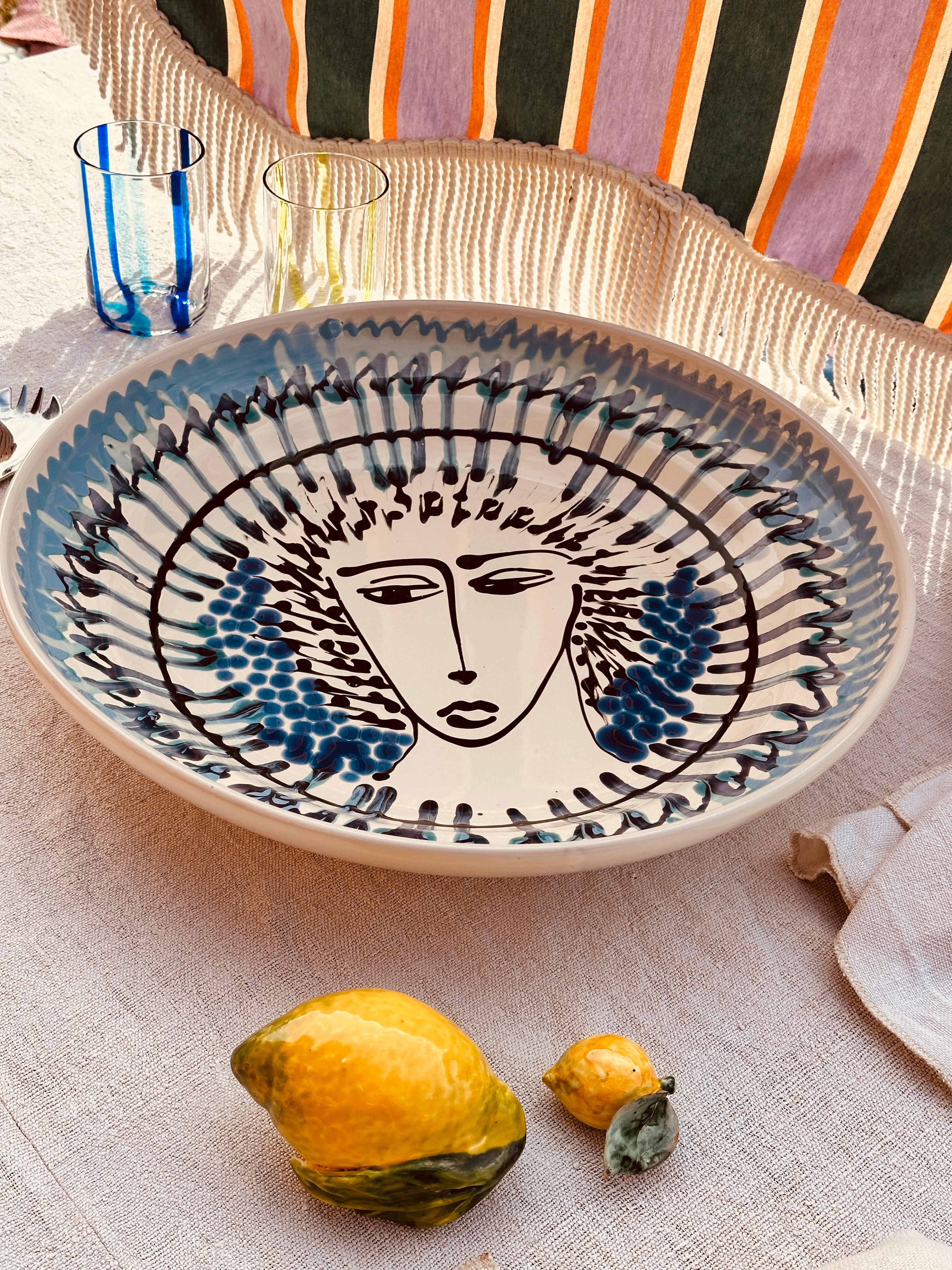 Large Psychodelic & Viso Bowl - 42cm   "Picasso 1962"