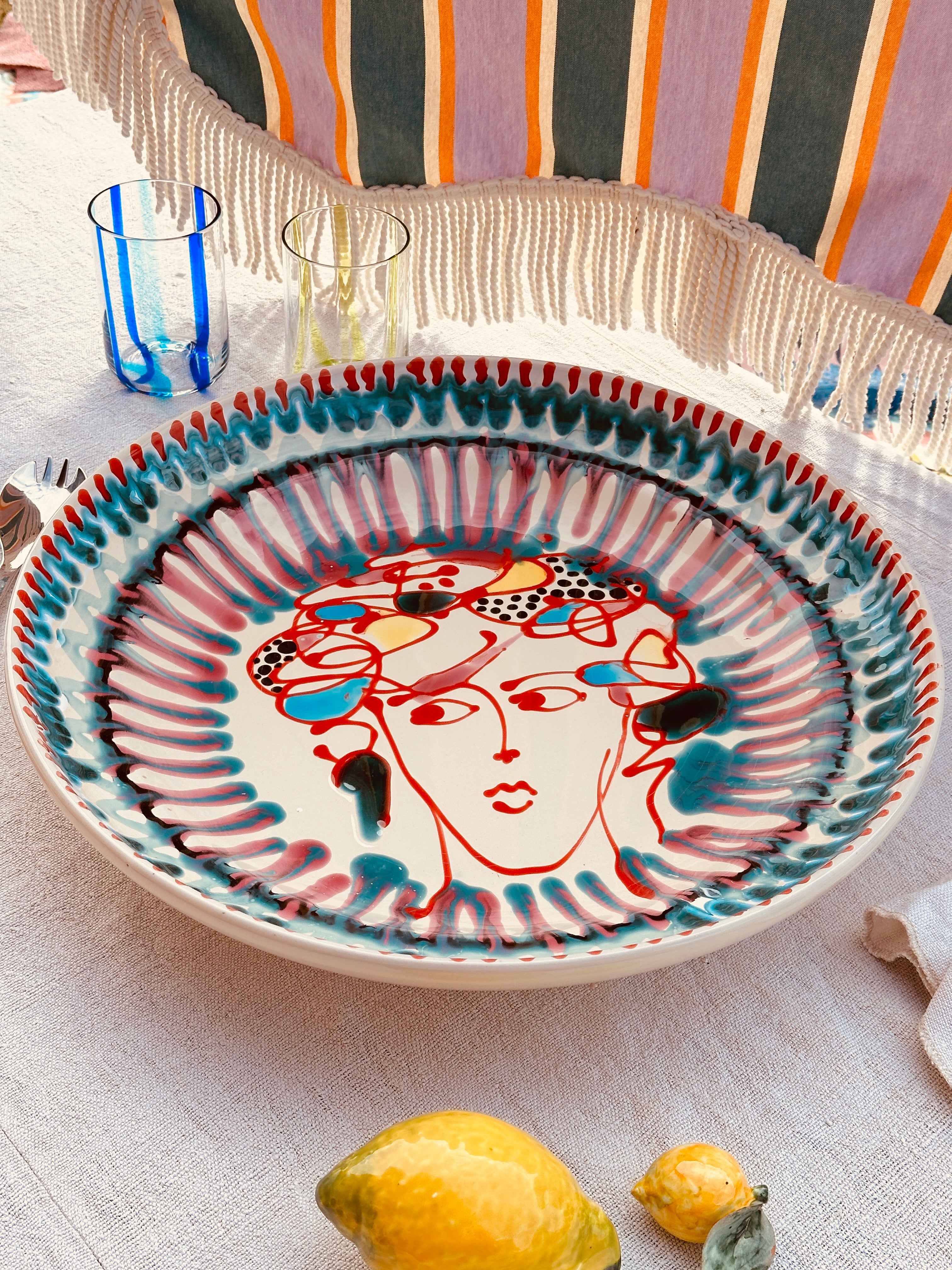 Large Psychodelic & Viso Bowl - 42cm   "Picasso 1963"