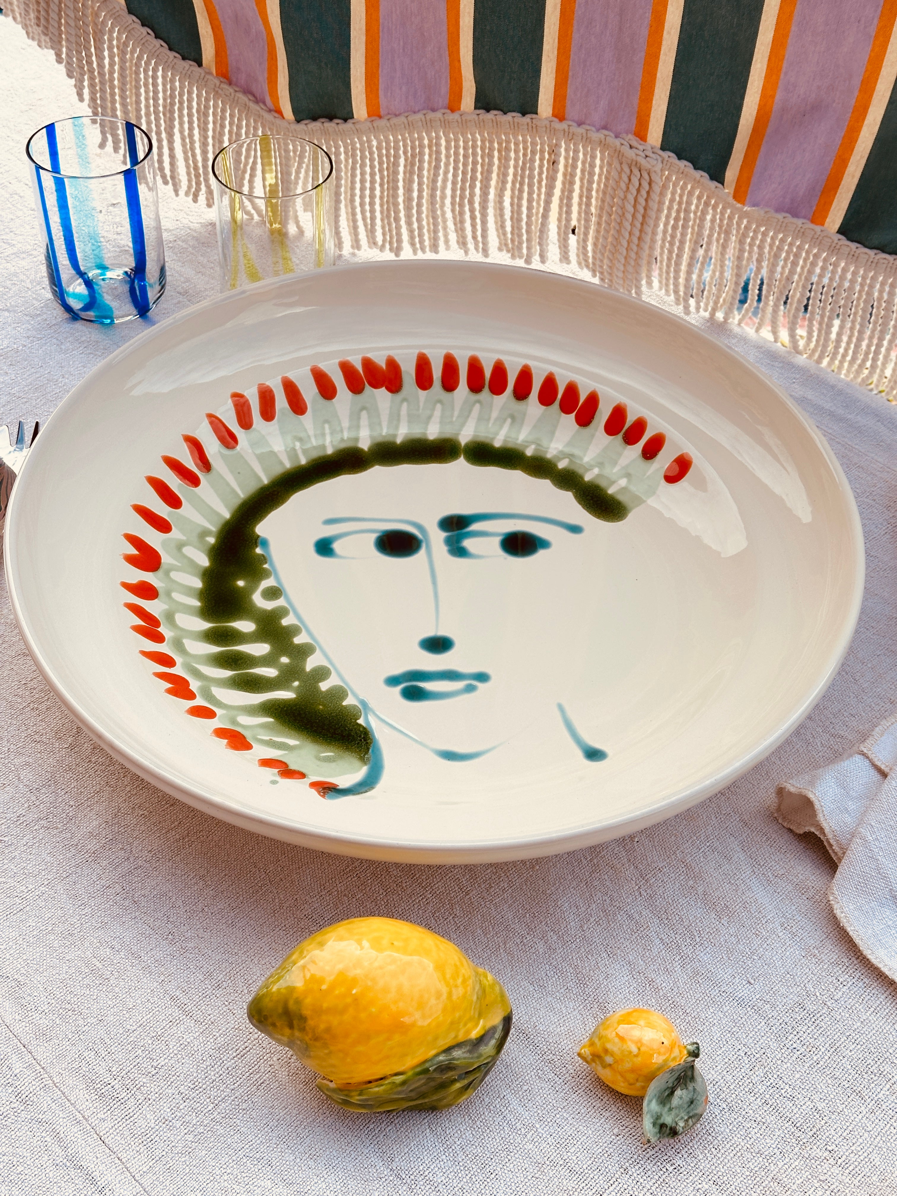 Large Psychodelic & Viso Bowl - 42cm   "Picasso 1964"