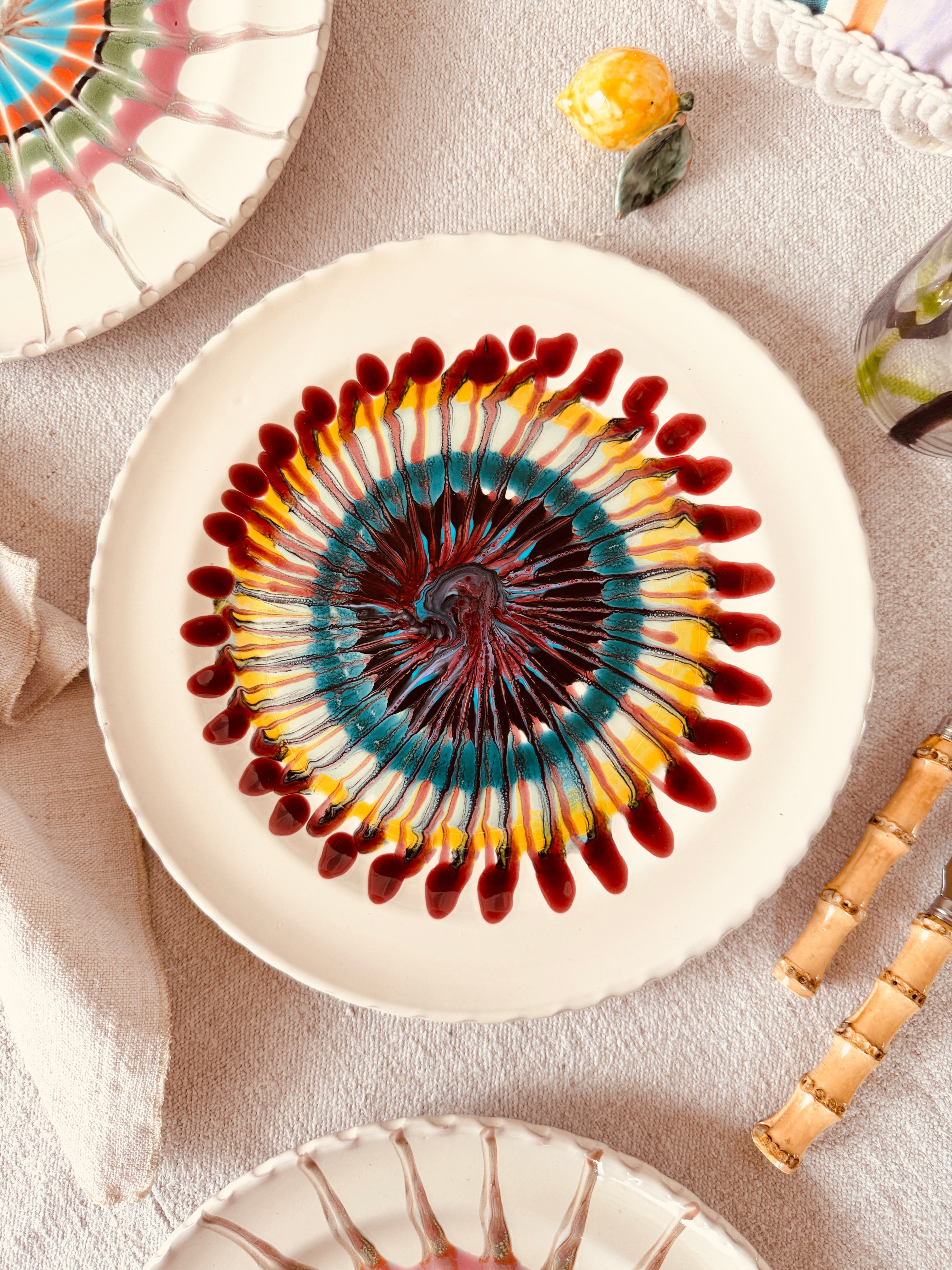 Psychodelic Speiseteller - 27cm "Unique Art Pieces by Studio Riviera"