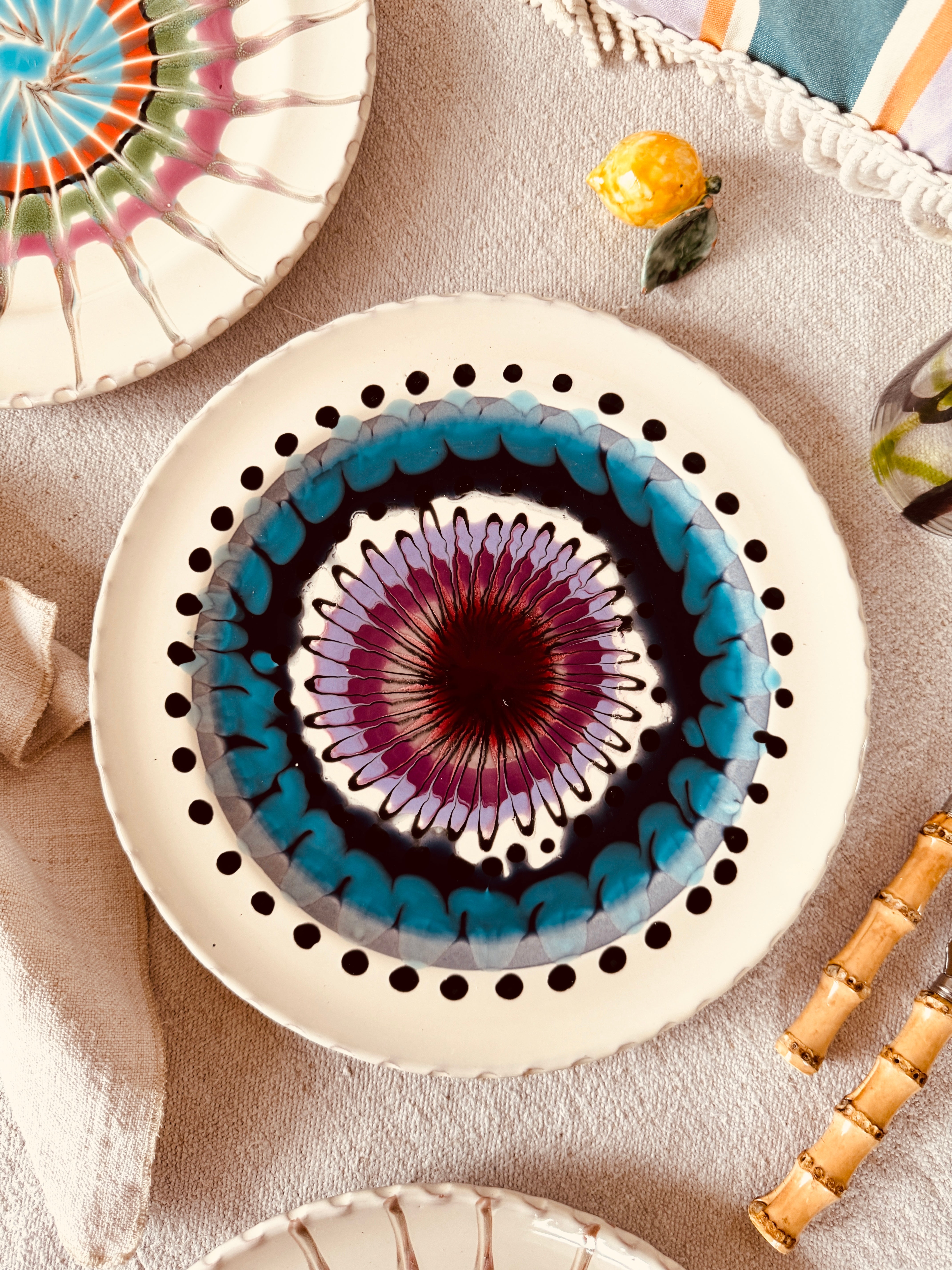 Psychodelic Speiseteller - 27cm "Unique Art Pieces by Studio Riviera"