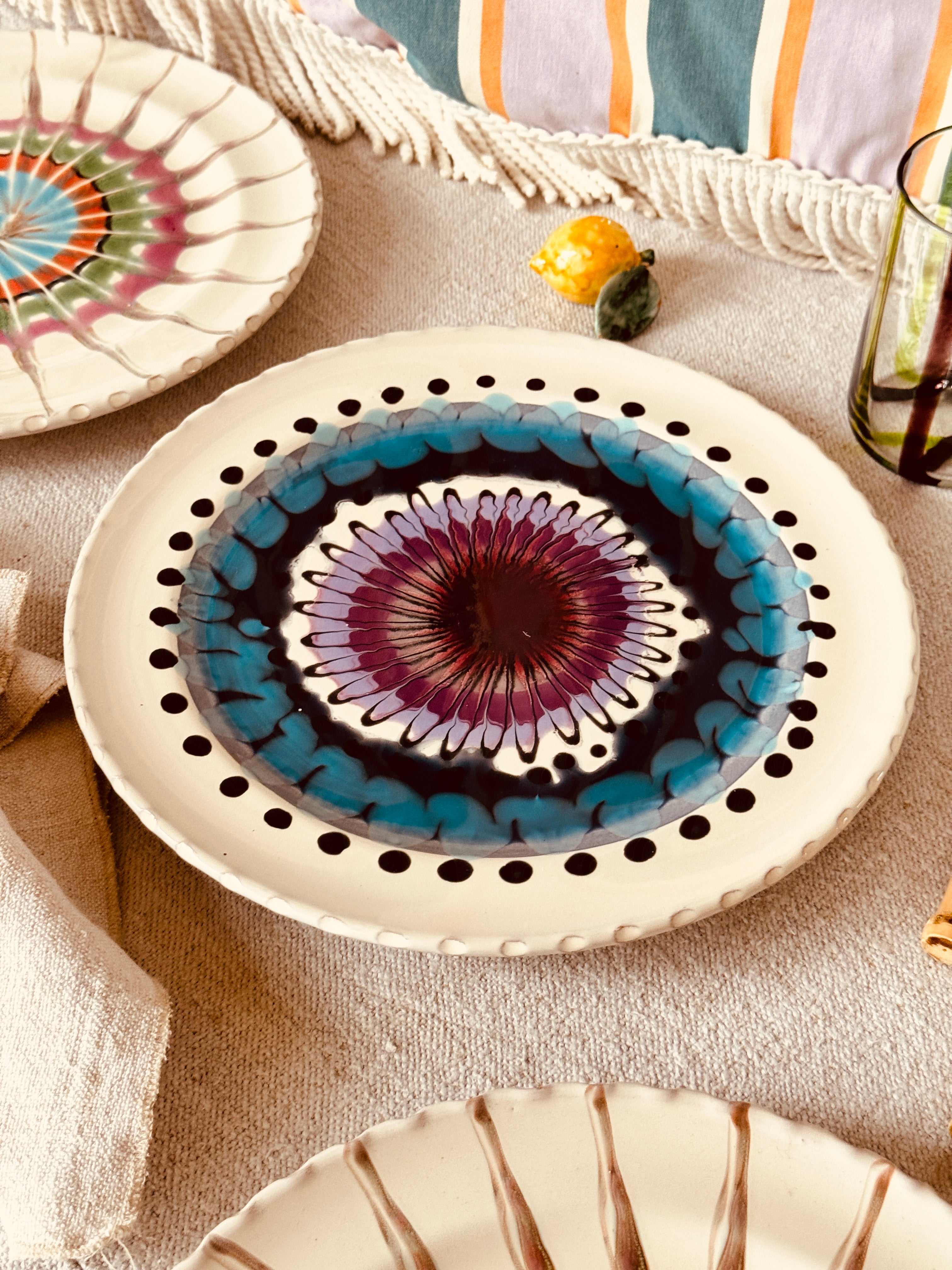 Psychodelic Speiseteller - 27cm "Unique Art Pieces by Studio Riviera"