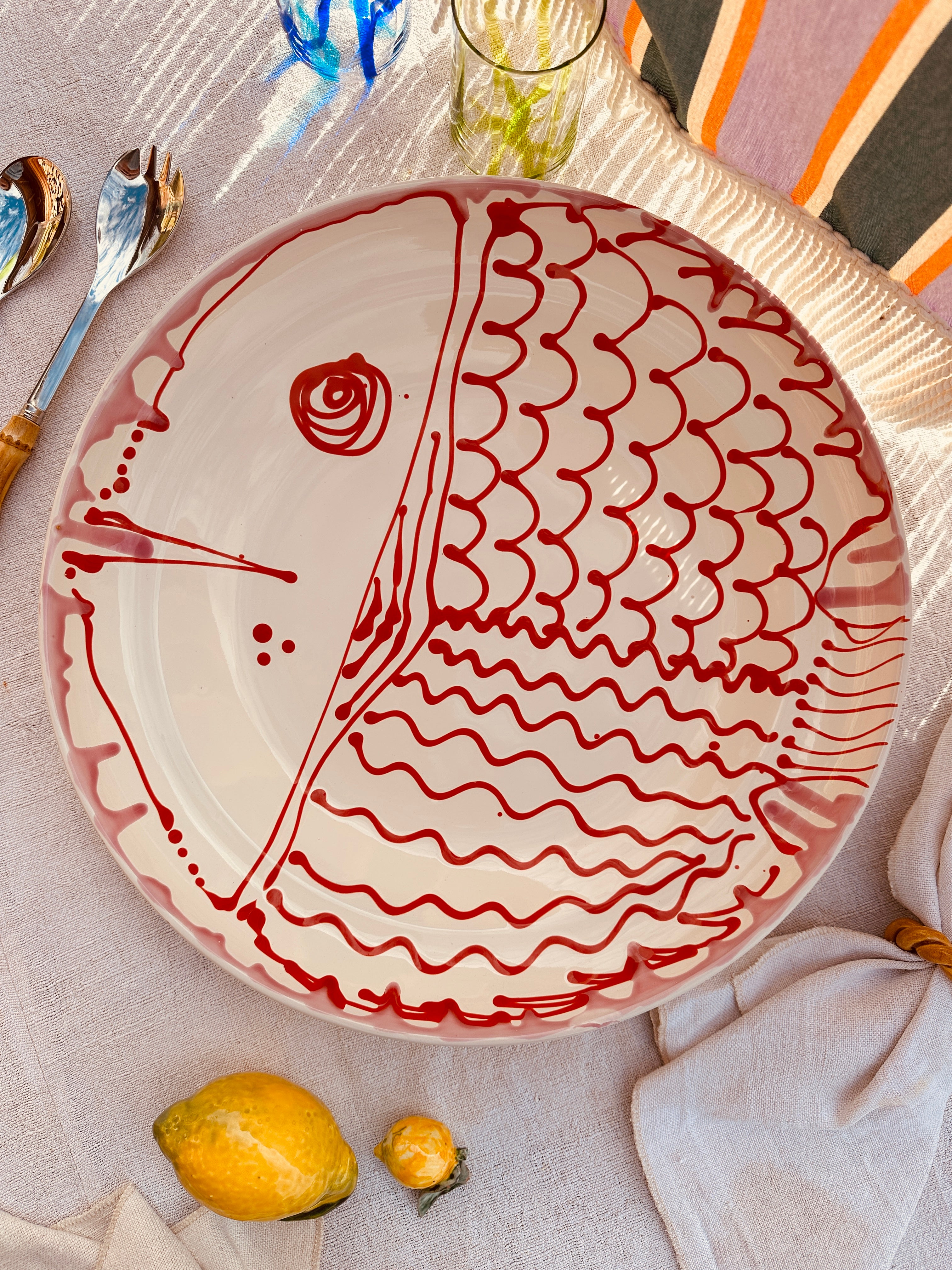 Large Psychodelic Bowl - 42cm "sweet Pesce"