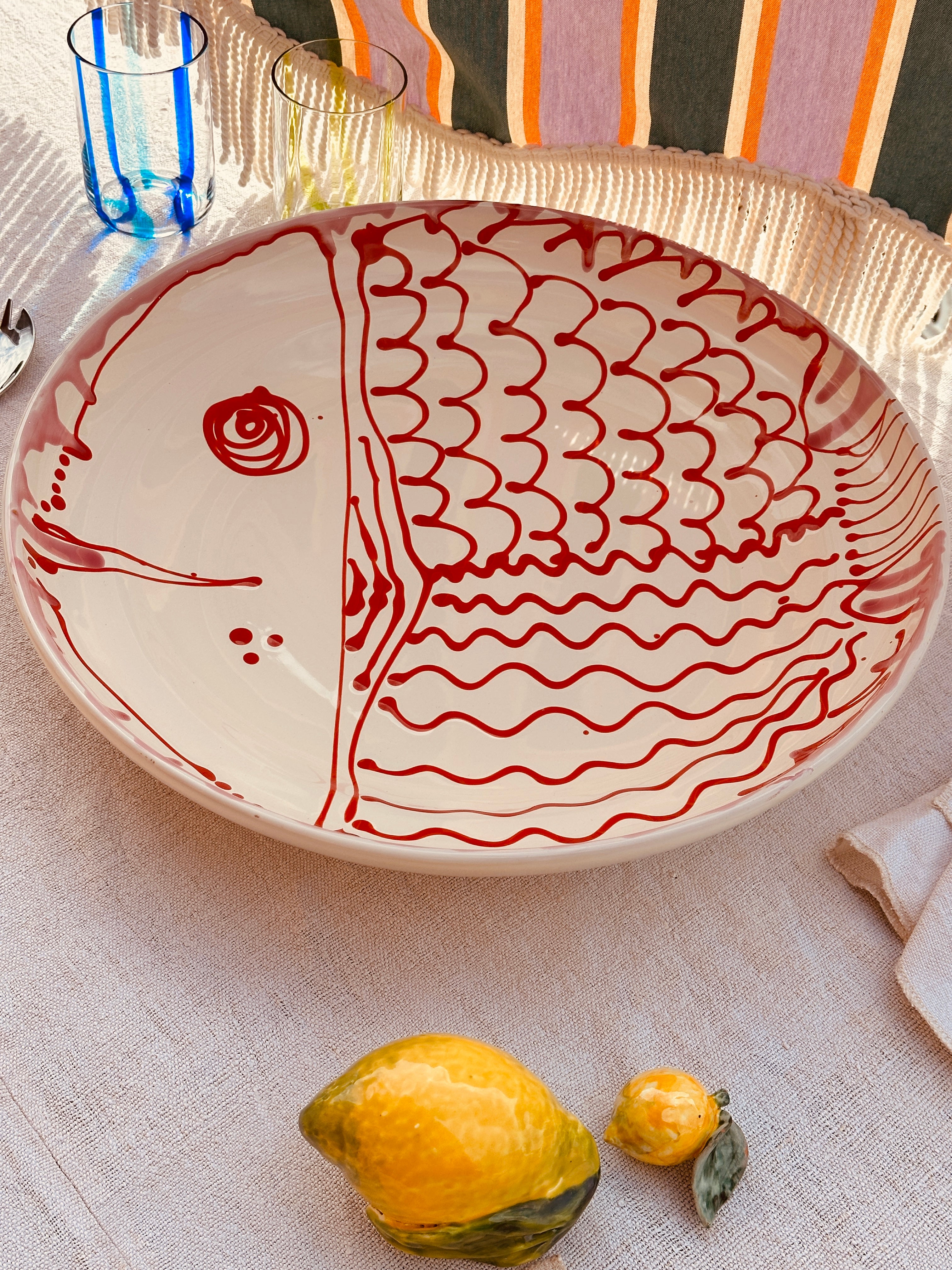 Large Psychodelic Bowl - 42cm "sweet Pesce"