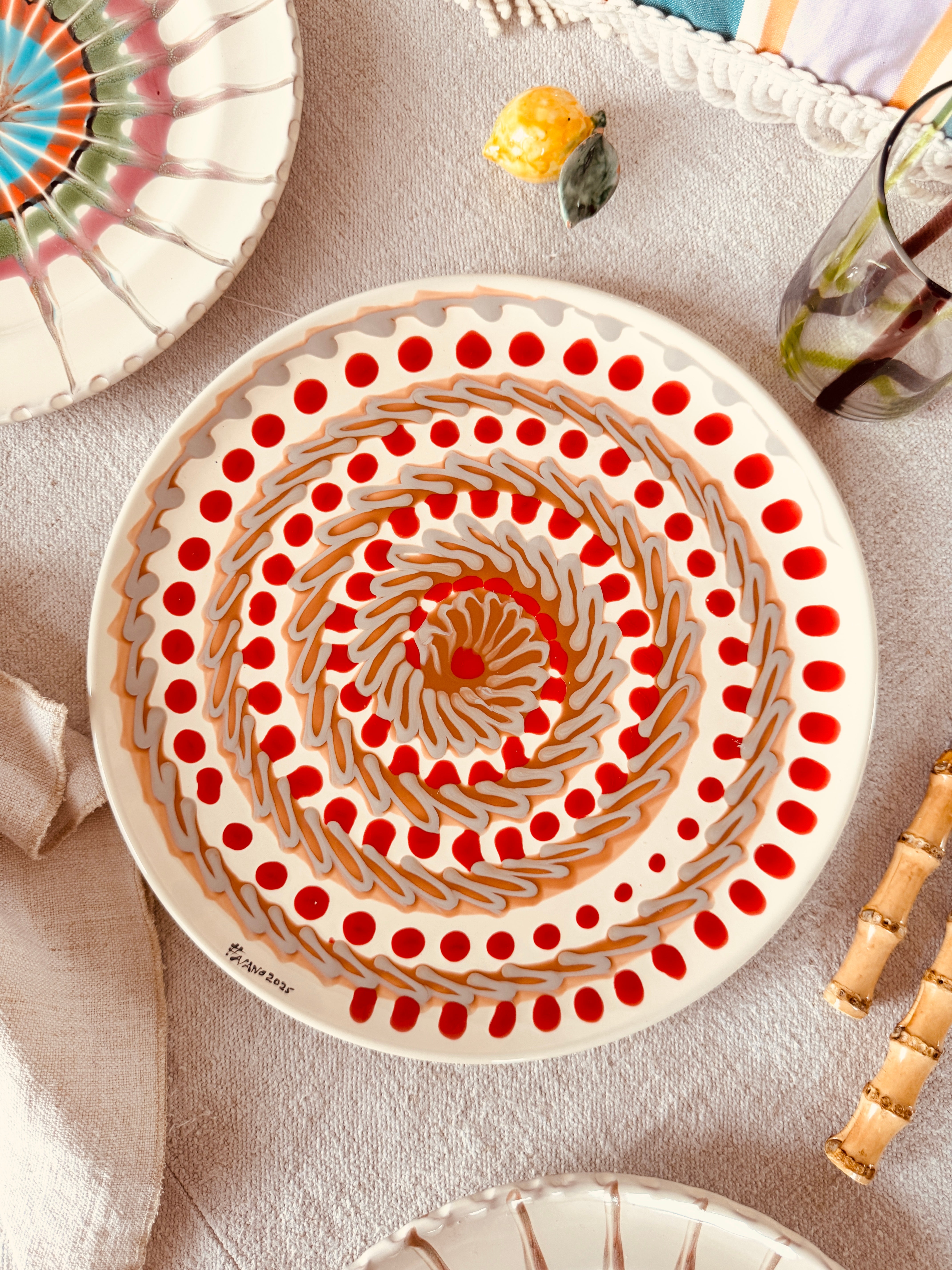 großer Teller 30cm "Unique Art Piece"