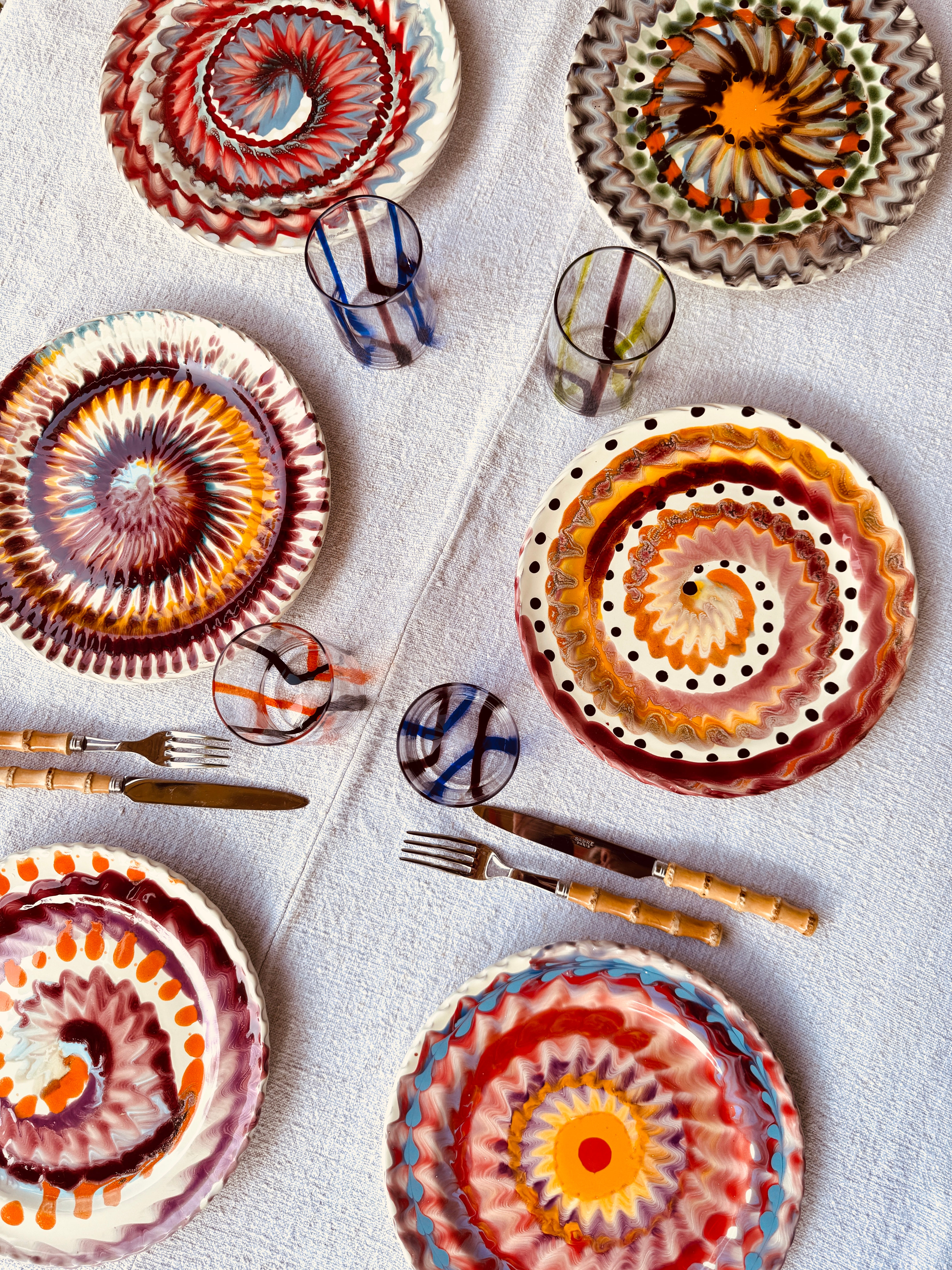 Handmade Italian Dinner Plates 27 cm | Set of 6