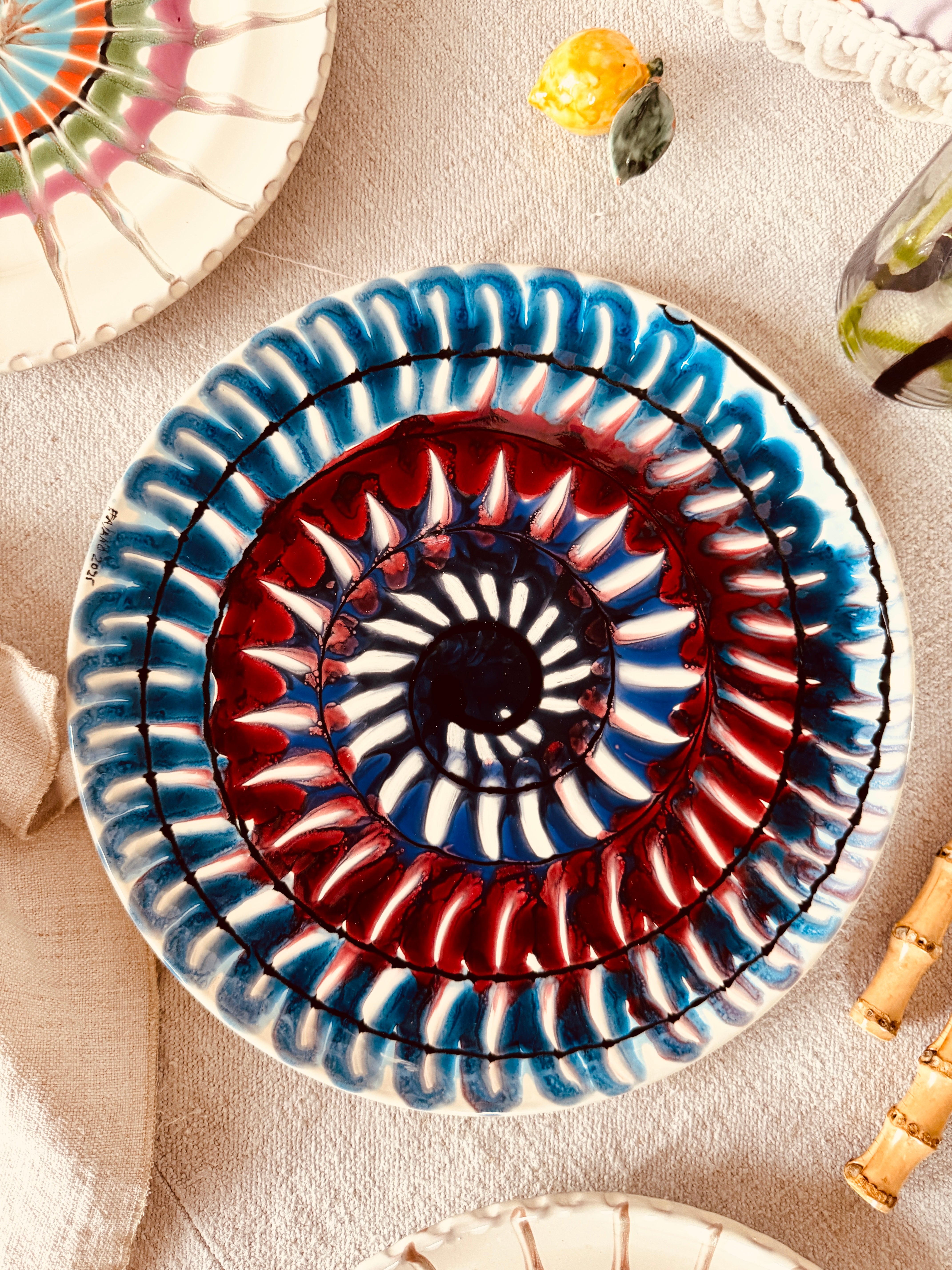 großer Teller 30cm "Unique Art Piece"