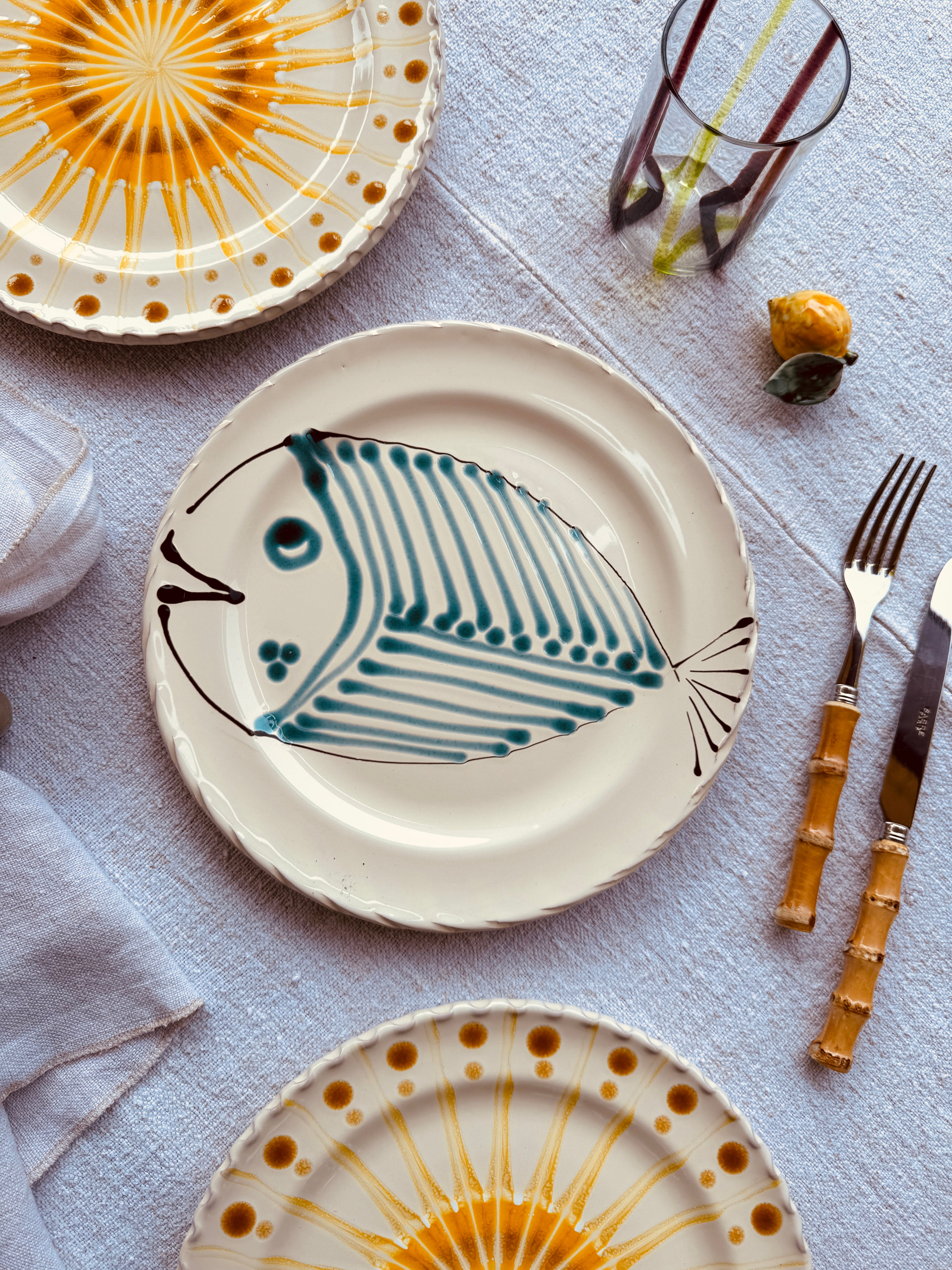 Dinner Plate - 27cm "Unique Art Pieces by Studio Riviera" Handmade Ceramic from Puglia