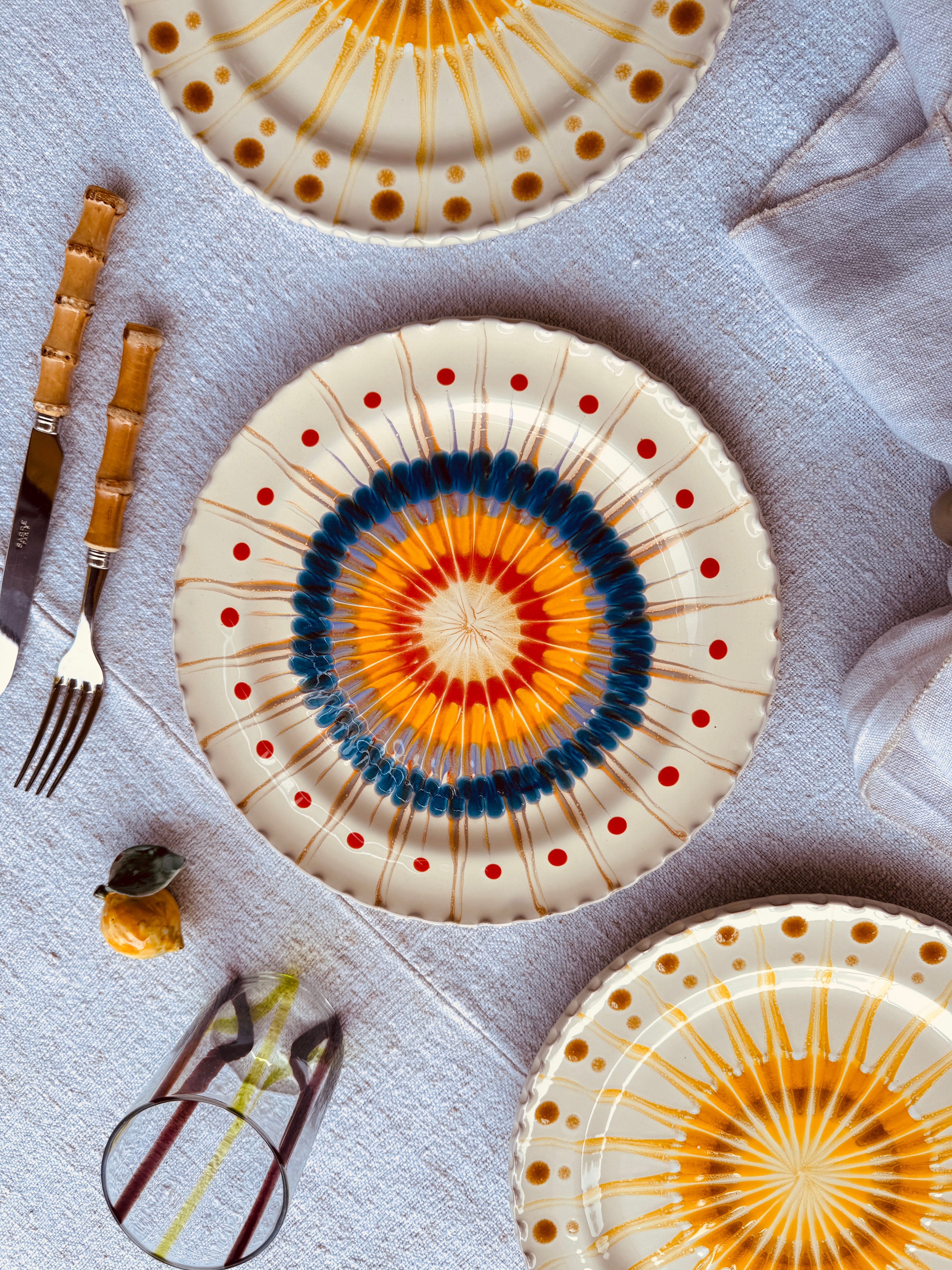 Handmade Italian Dinner Plate 27 cm | Large Ceramic Plate "One of a kind"