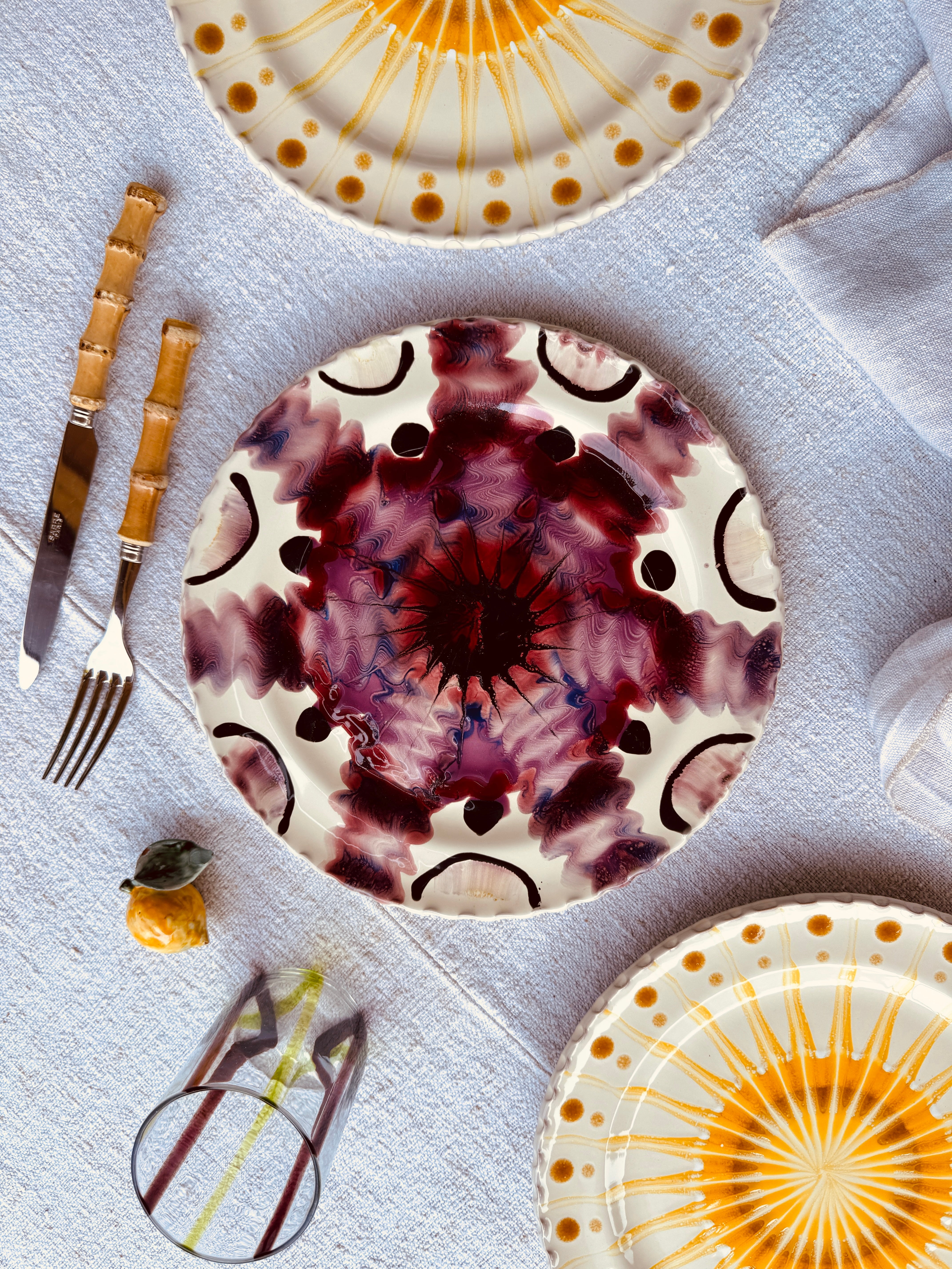 Handmade Italian Dinner Plate 27 cm | Large Ceramic Plate "One of a kind"
