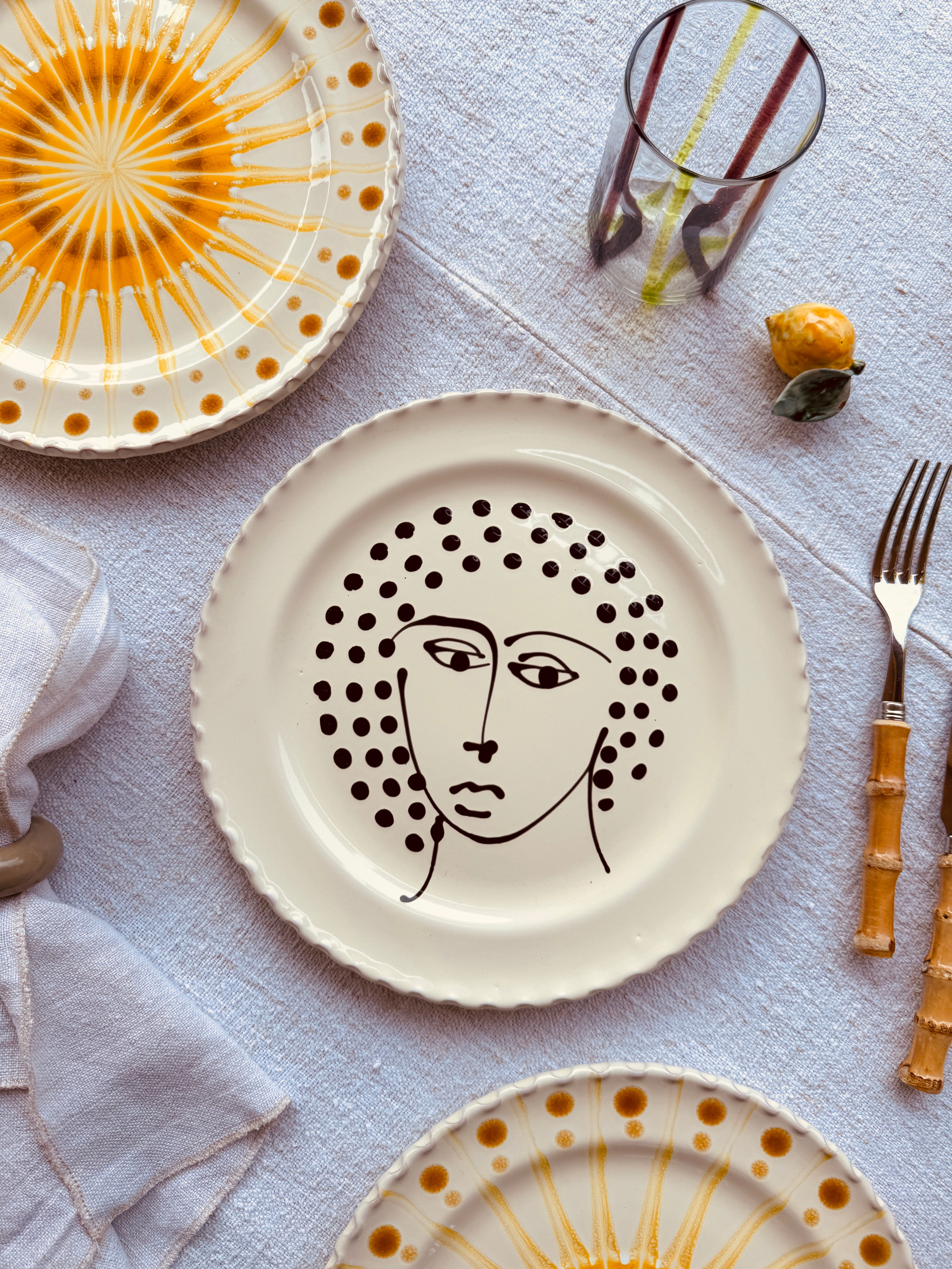 Handmade Italian Dinner Plate 27 cm | Large Ceramic Plate "One of a kind"