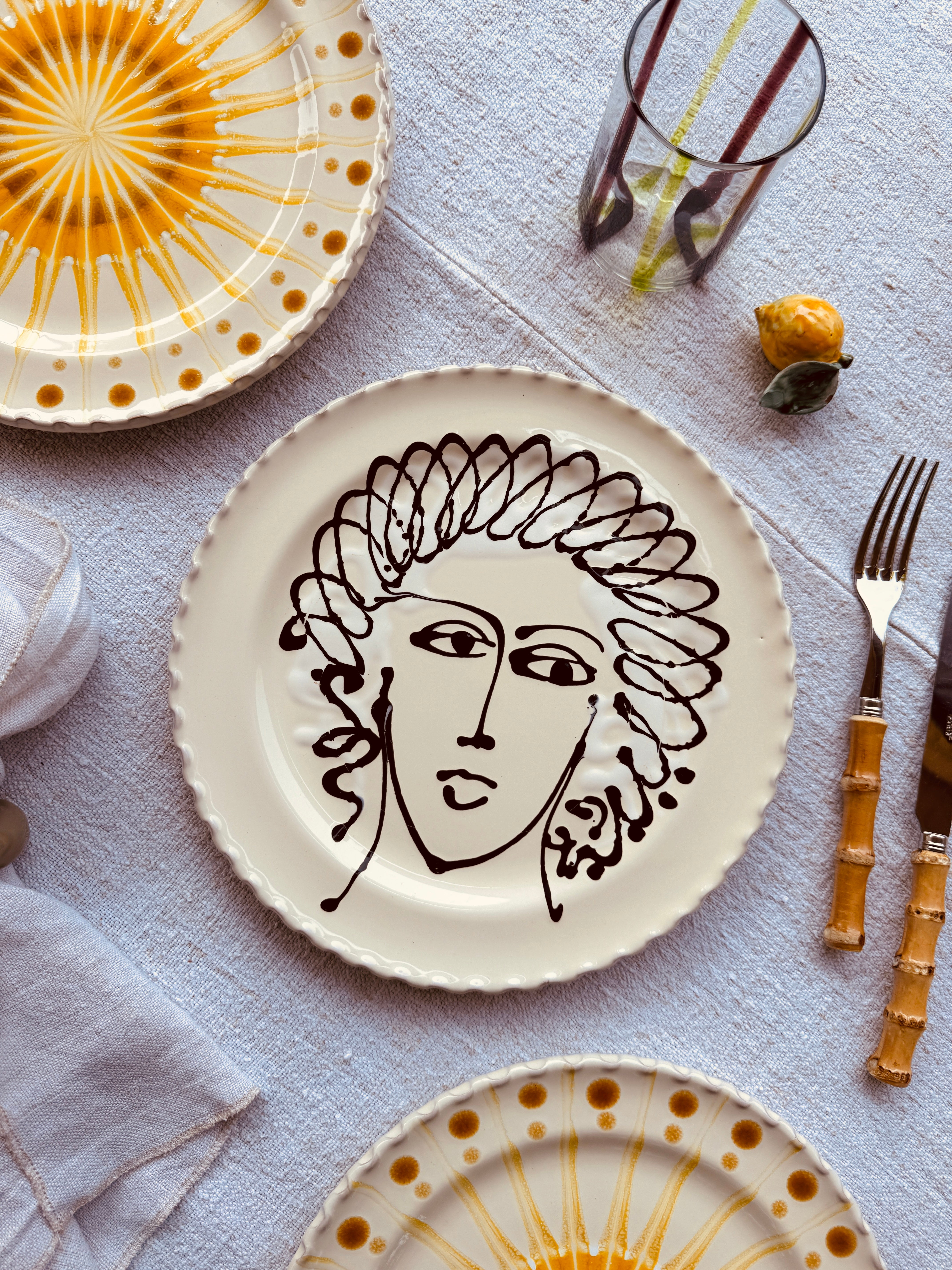 Handmade Italian Dinner Plate 27 cm | Large Ceramic Plate "One of a kind"