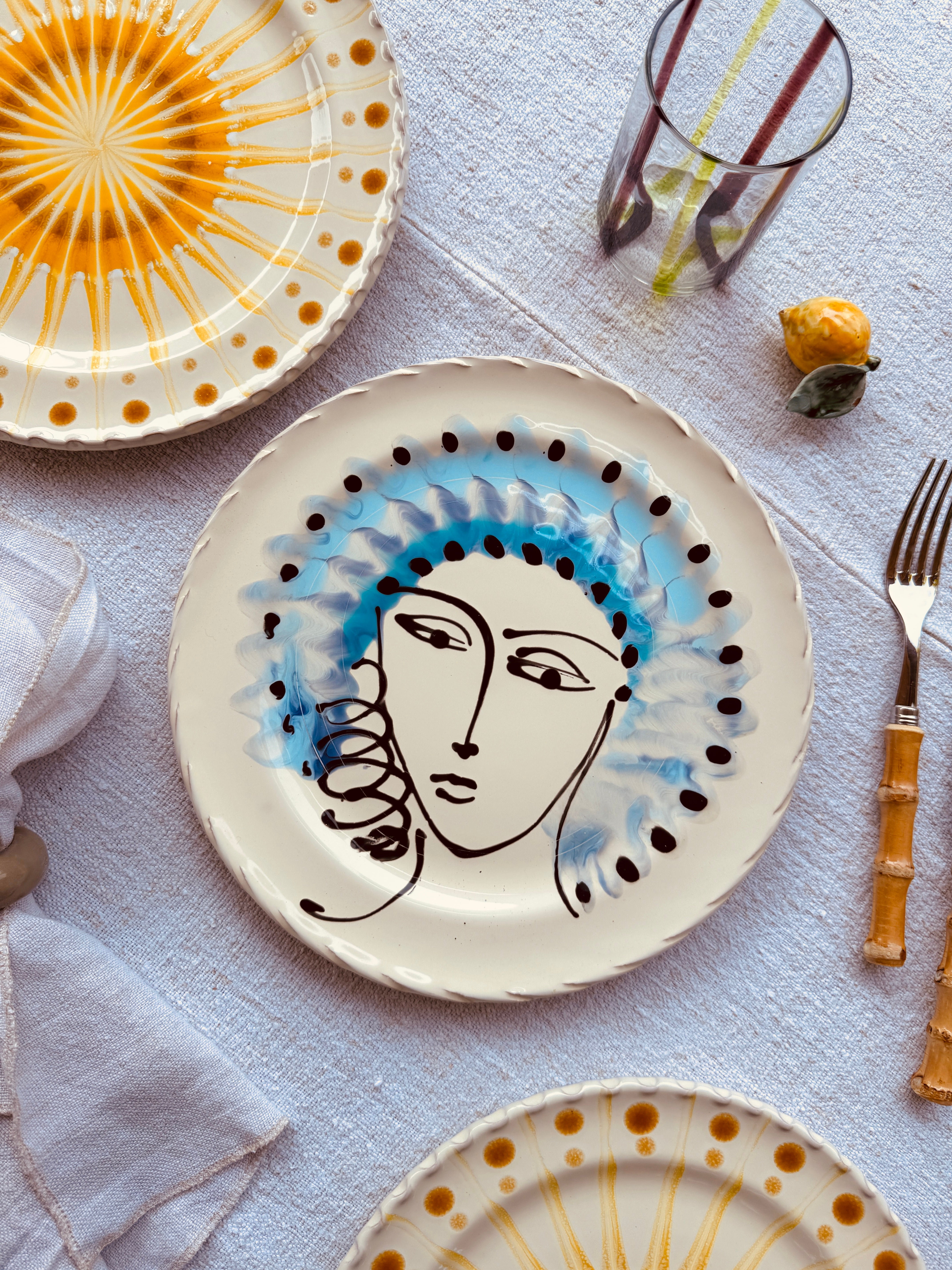 Handmade Italian Dinner Plate 27 cm | Large Ceramic Plate "One of a kind"