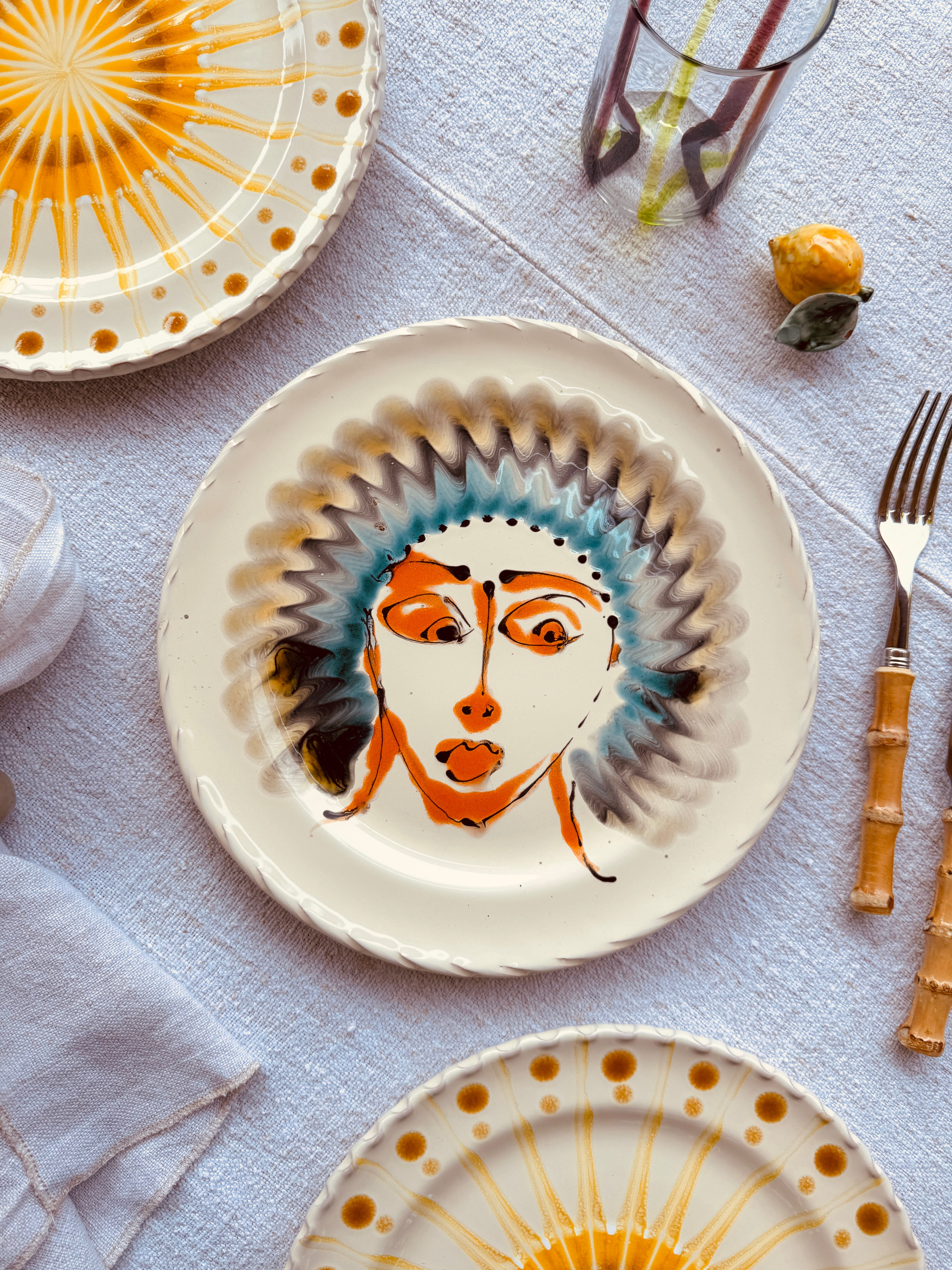 Handmade Italian Dinner Plate 27 cm | Large Ceramic Plate "One of a kind"