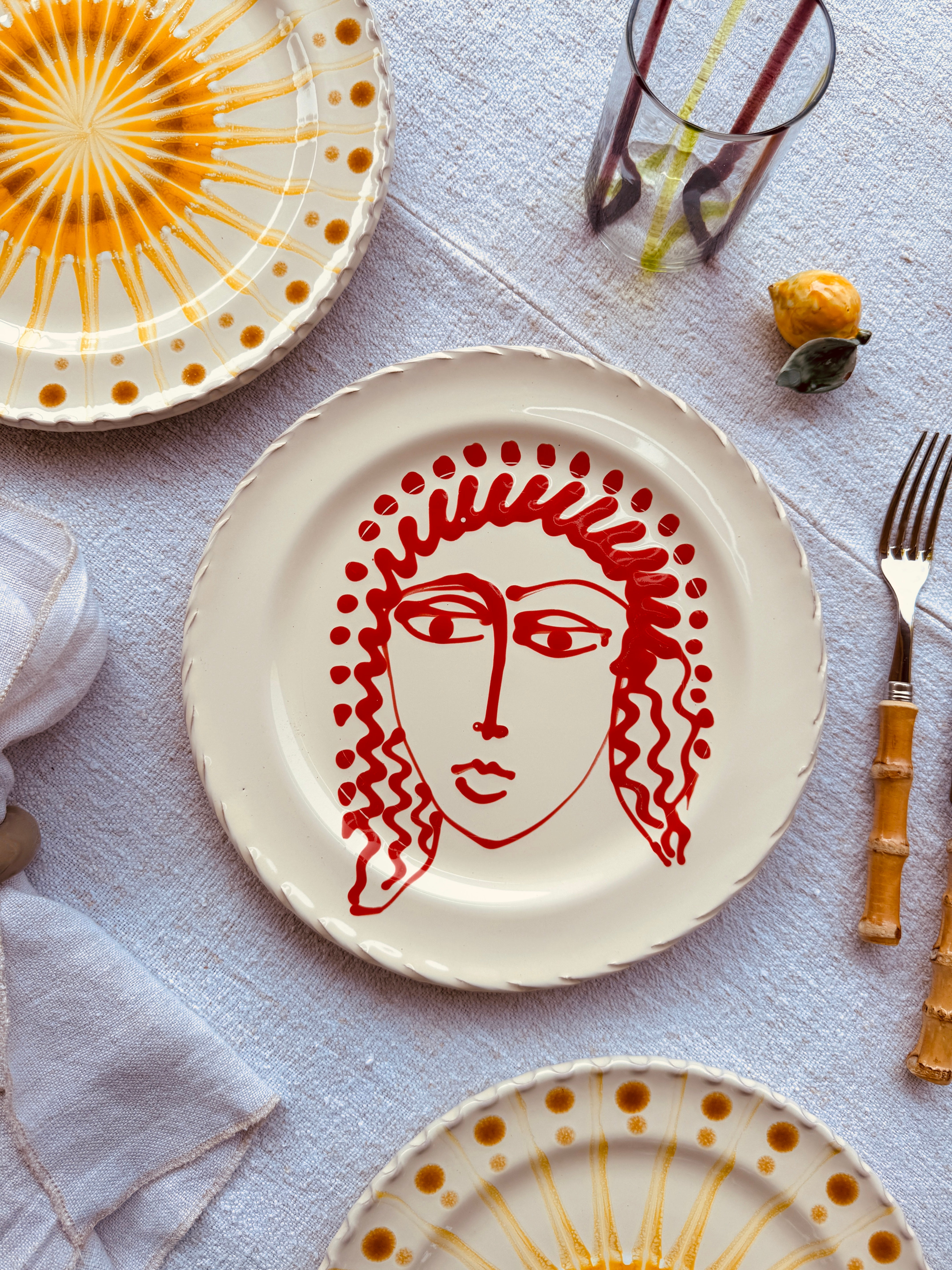 Handmade Italian Dinner Plate 27 cm | Large Ceramic Plate "One of a kind"