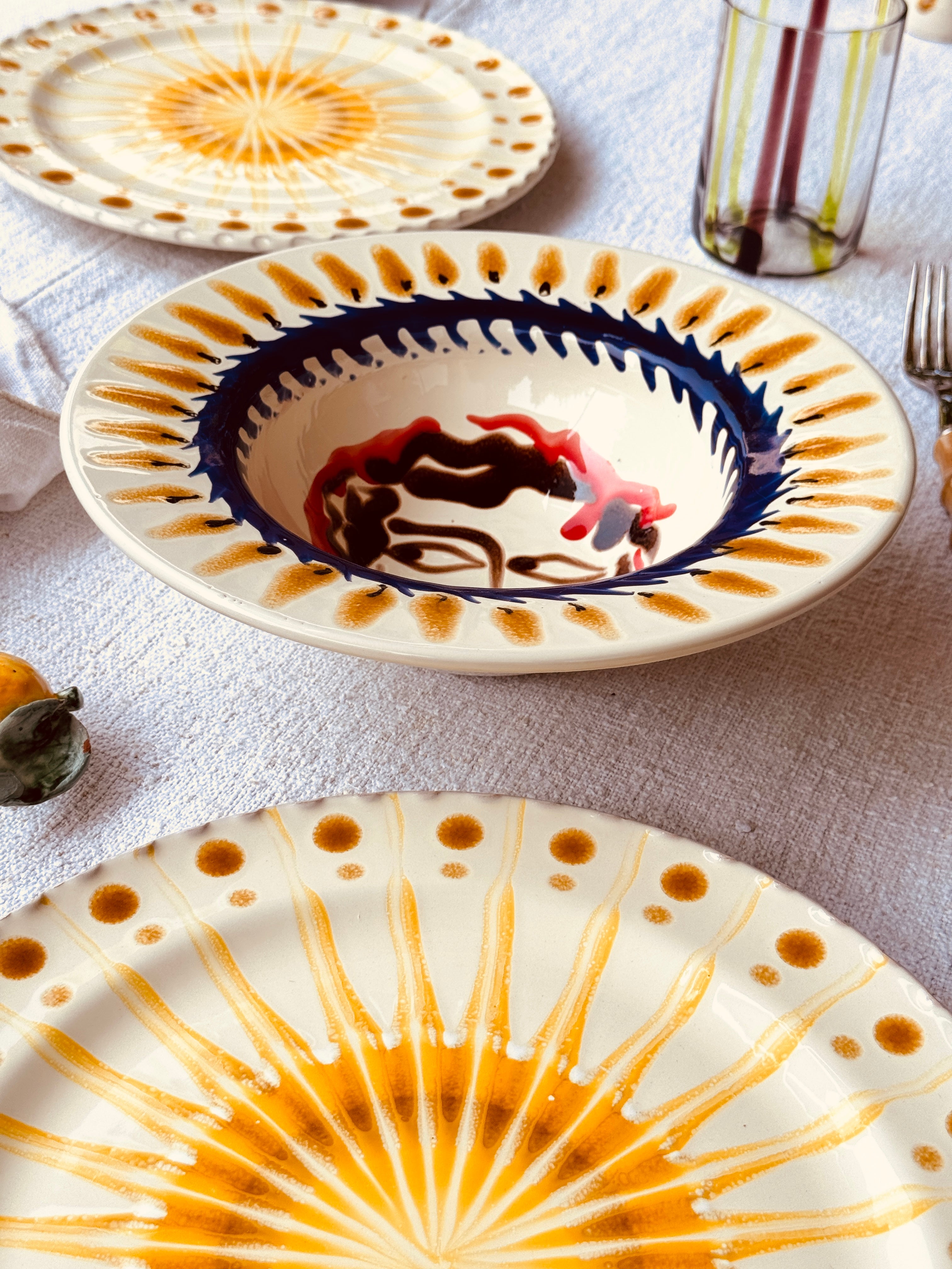 Handgefertigte Pastaschale 25 cm | Cappello di Prete