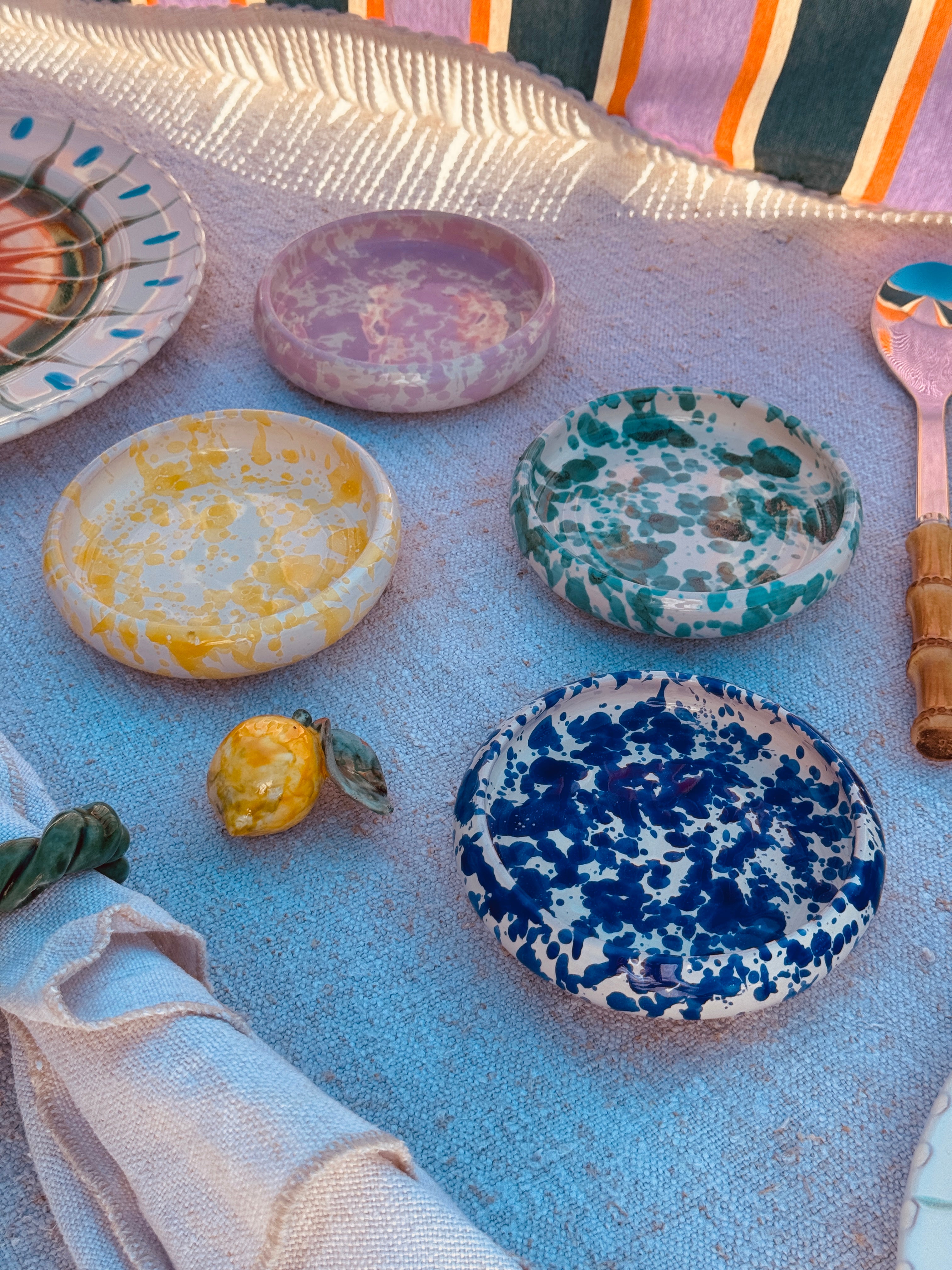 small Frisbee Plate Schizzato "Colour Mix" Set of 4