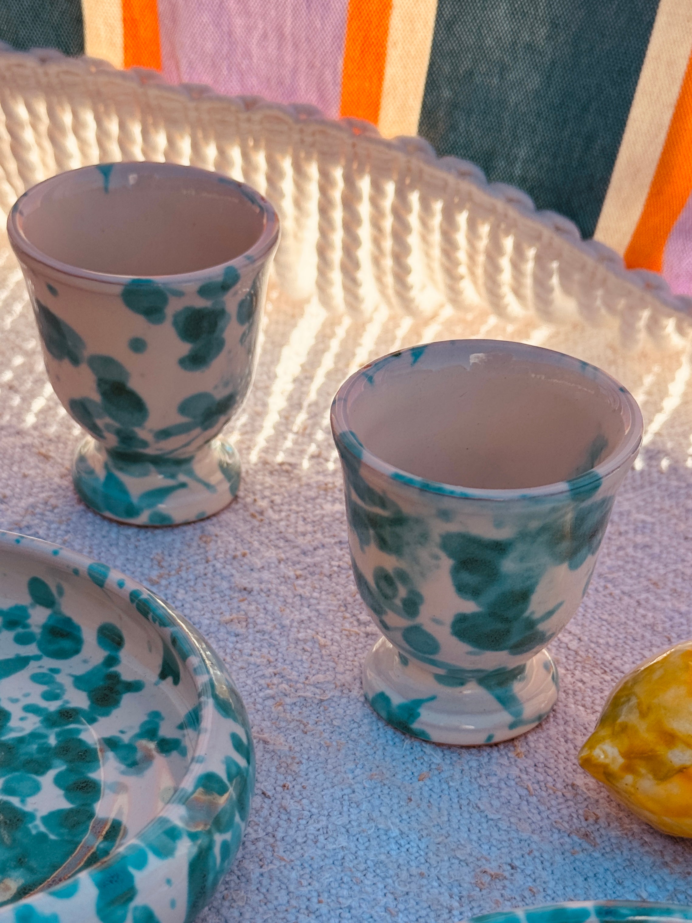 Schizzato Egg Cup "Verde" Set of2