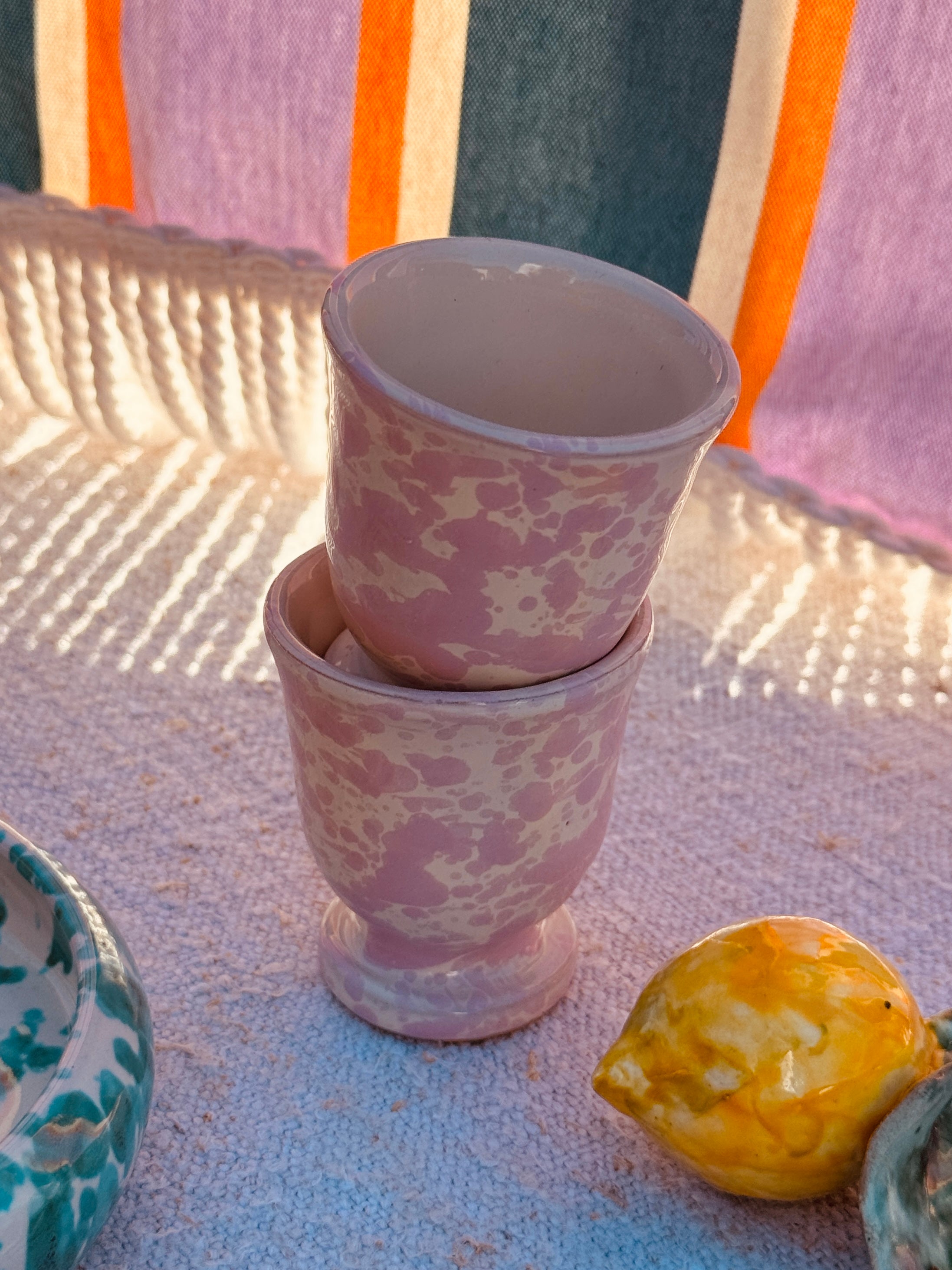 Schizzato Egg Cup "Rosato" Set of 2