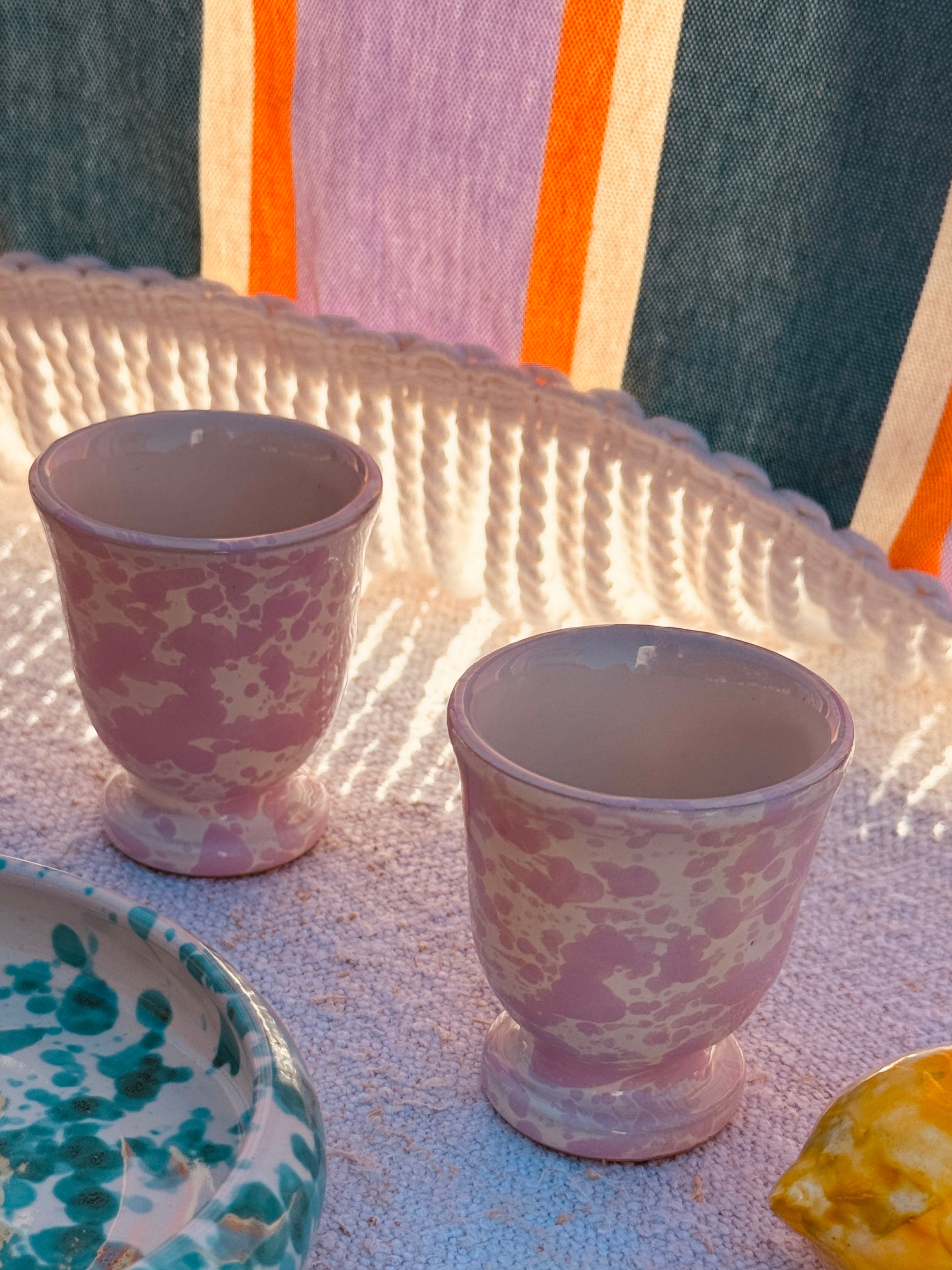 Schizzato Egg Cup "Rosato" Set of 2