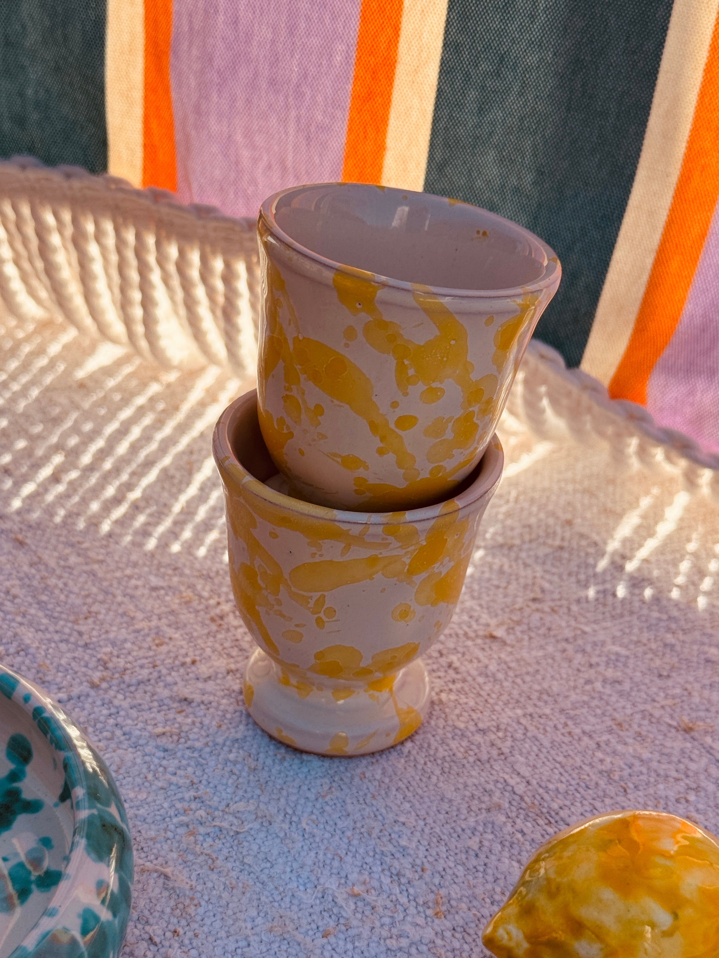 Schizzato Egg Cup "Limone" Set of 2