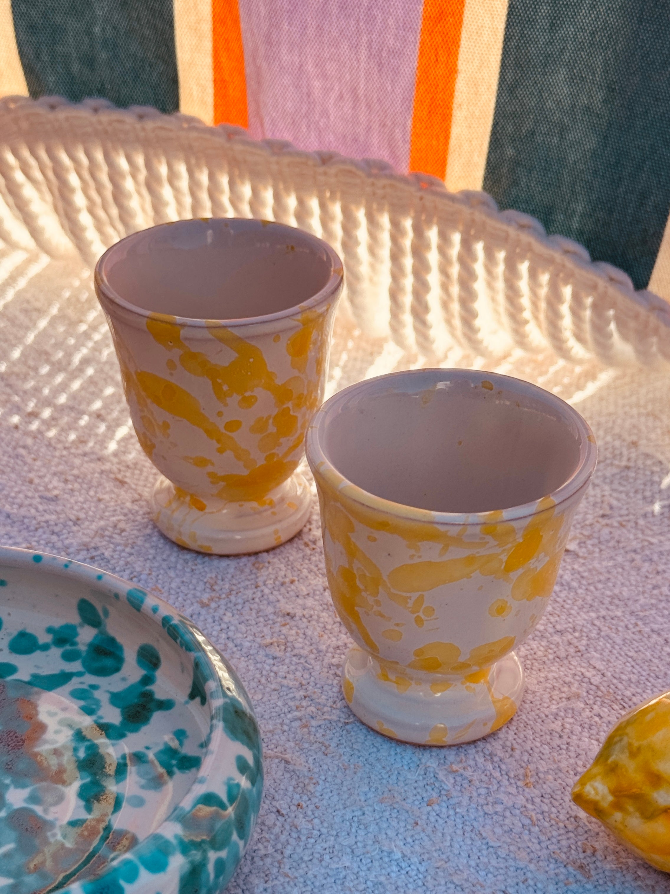 Schizzato Egg Cup "Limone" Set of 2