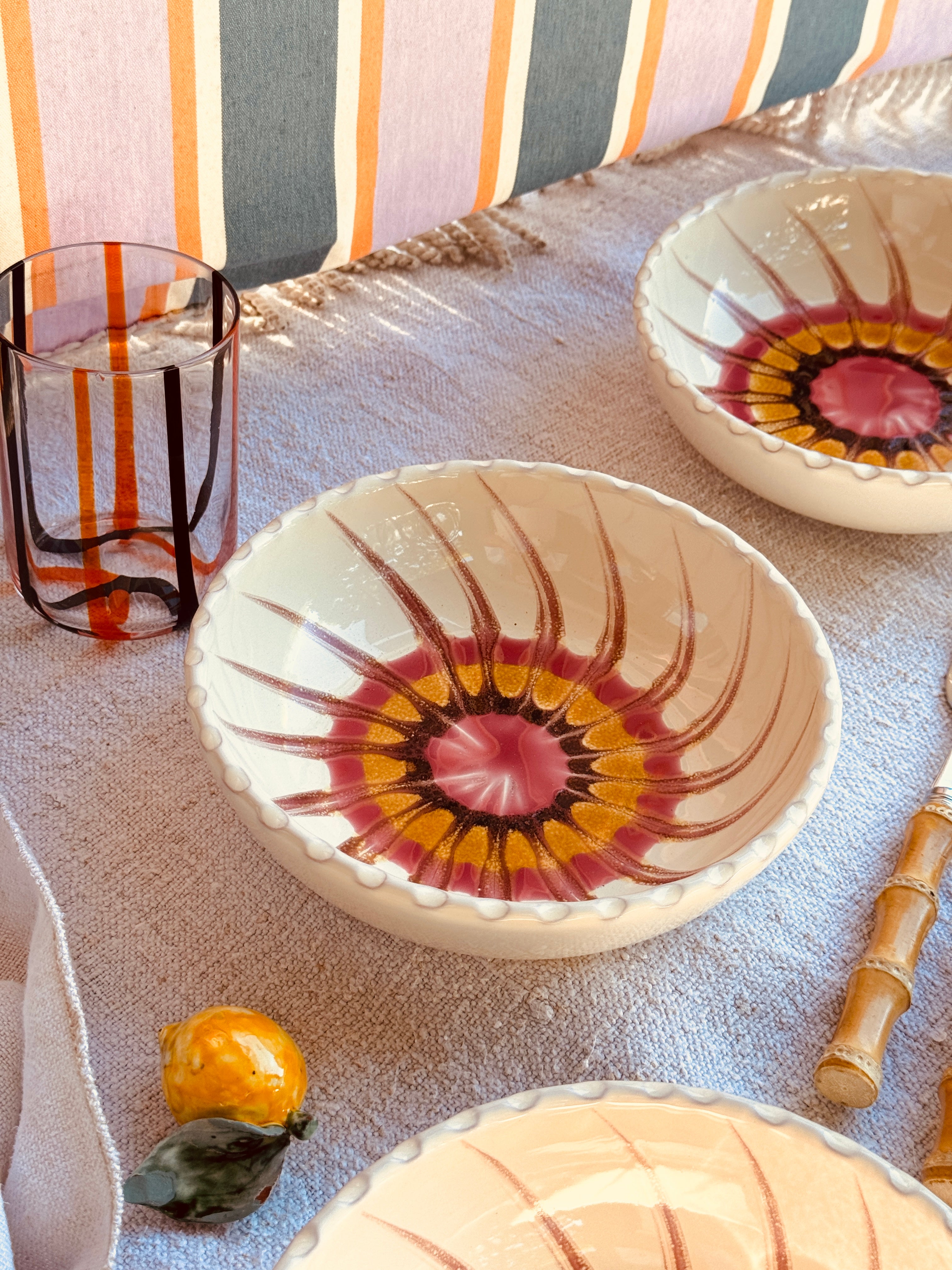 Handgefertigte Keramik Pasta Bowl 19 cm | Psychodelic Kollektion