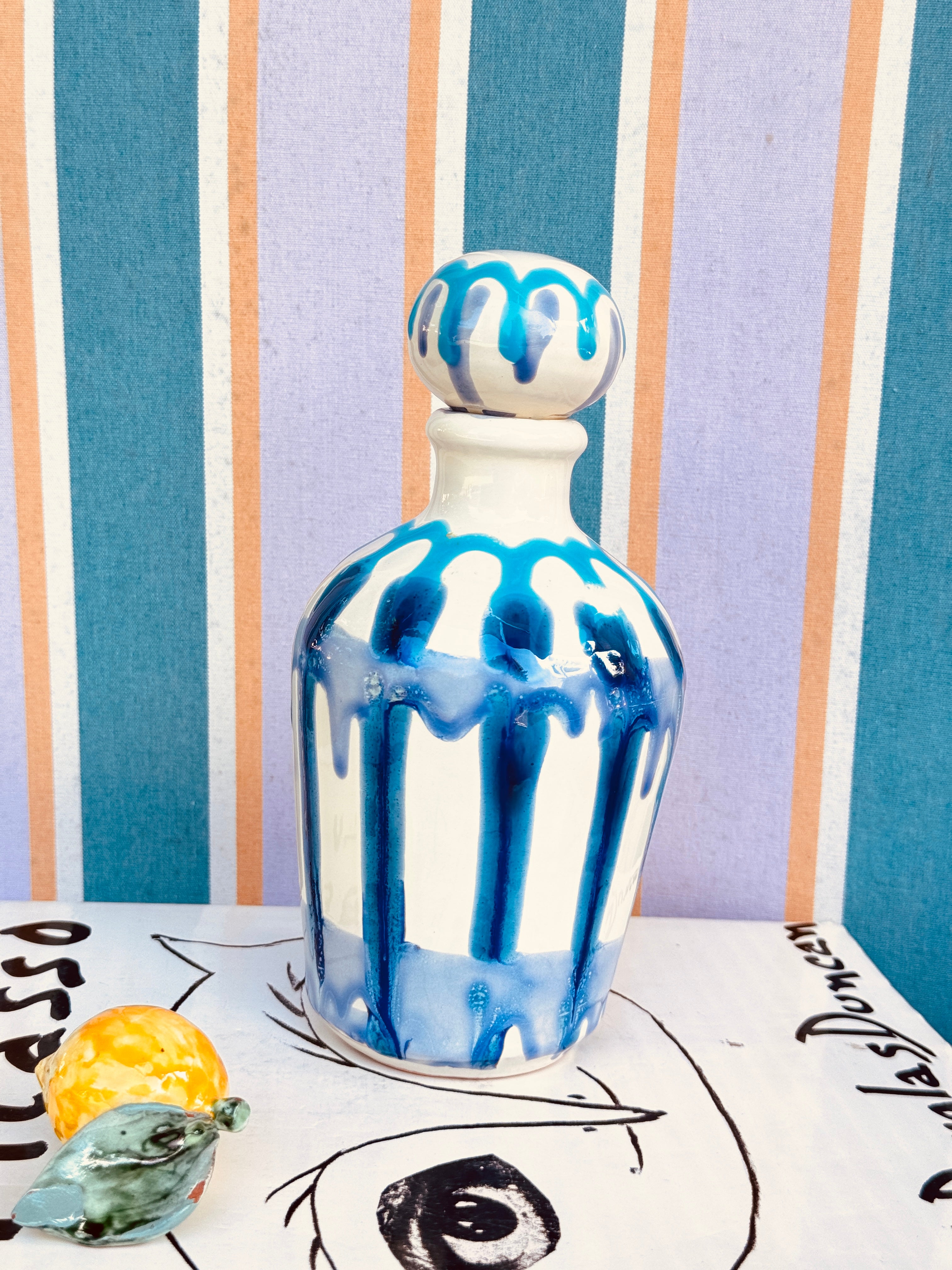 Handgefertigte Keramik Olivenölflasche 22,5 cm | Unikat aus Italien