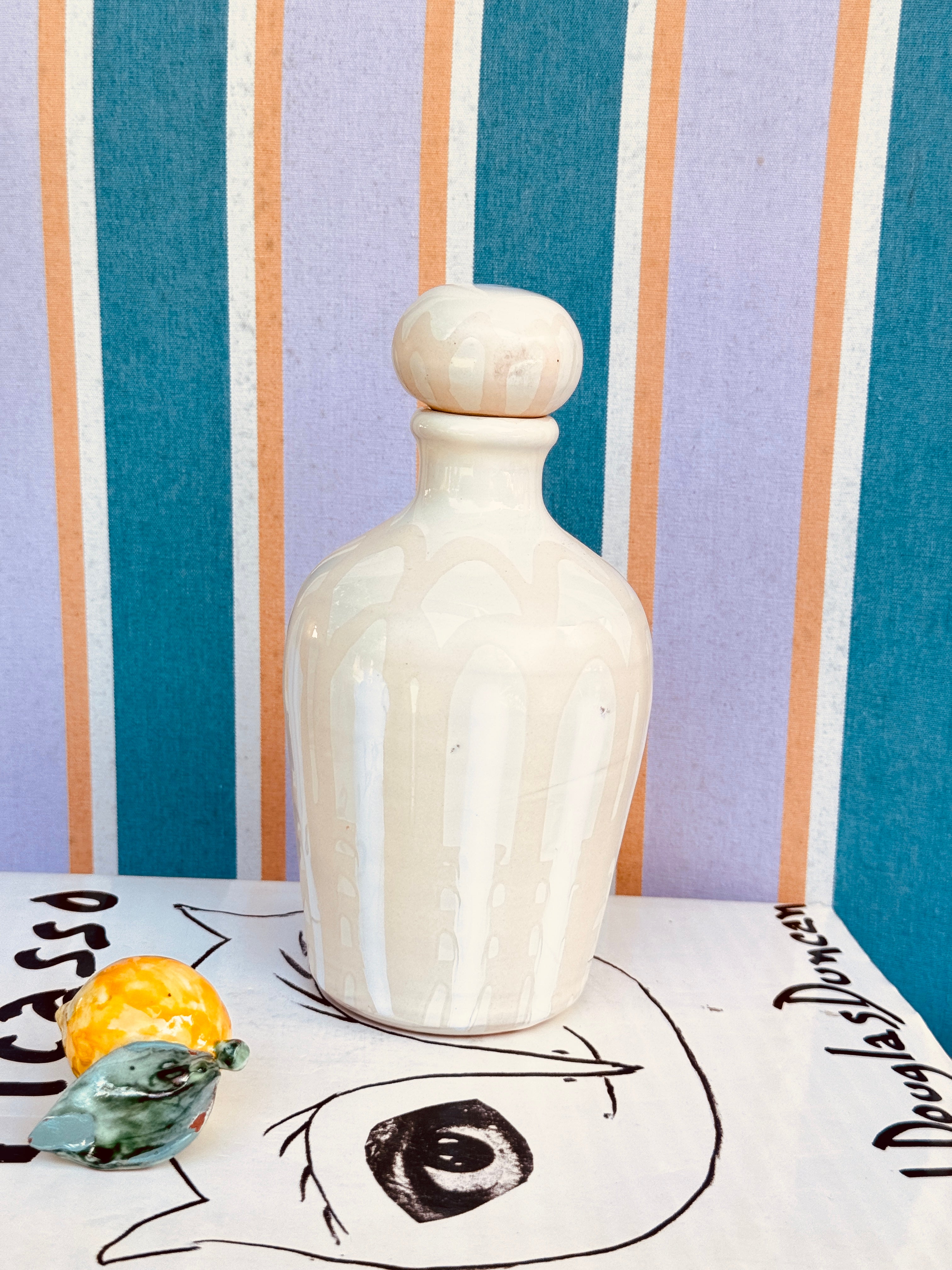 Handgefertigte Keramik Olivenölflasche 22,5 cm | Unikat aus Italien