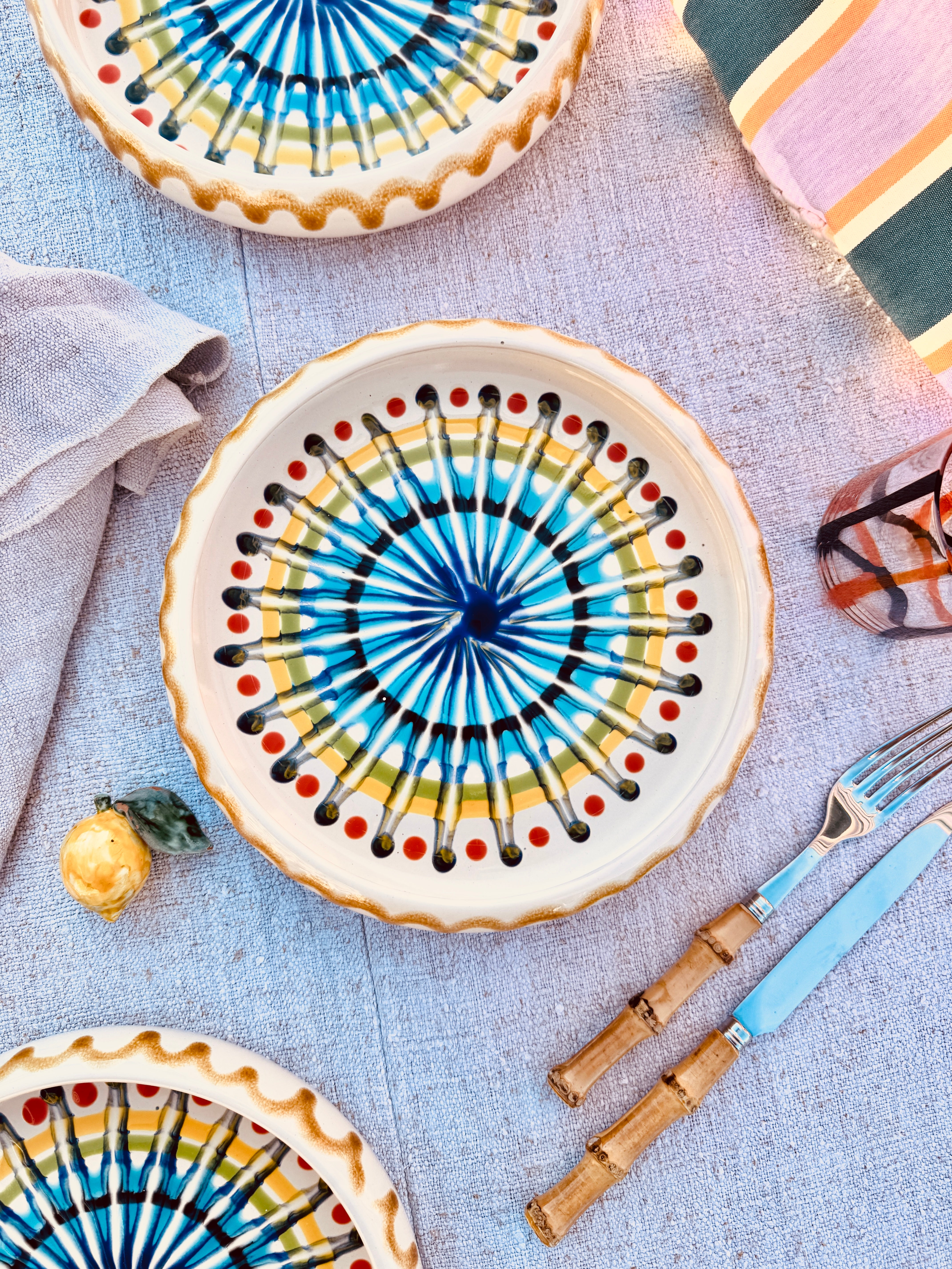 Psychodelic Frisbee Plate  - 25cm "Lido Riviera"