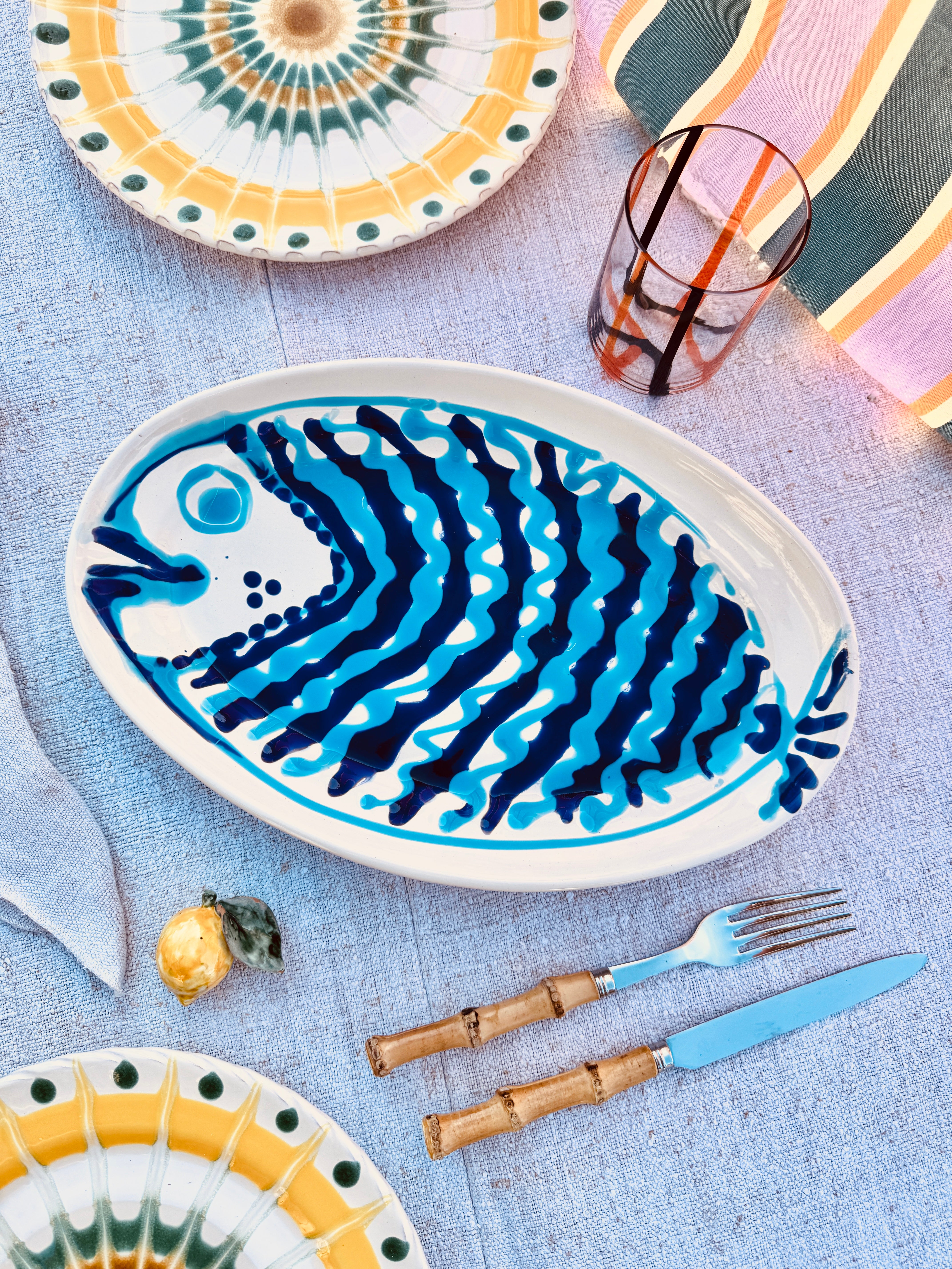 ! Unique Piece ! Oval Plate 35cm x 23cm - Only 1x available - handmade in Puglia