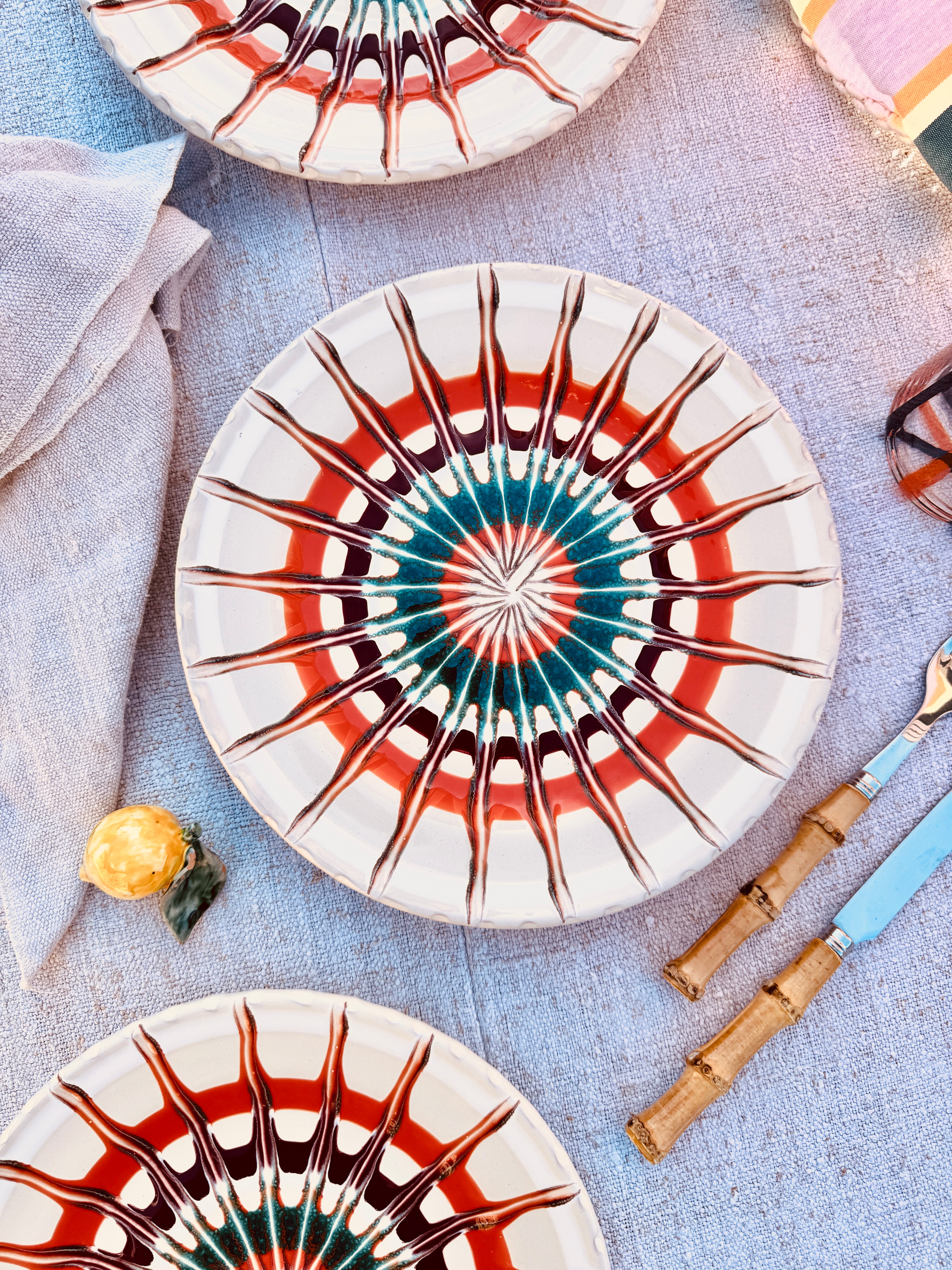 Speiseteller - 25cm "Grand Hotel Riviera Classic Tres" Handgemacht in Apulien