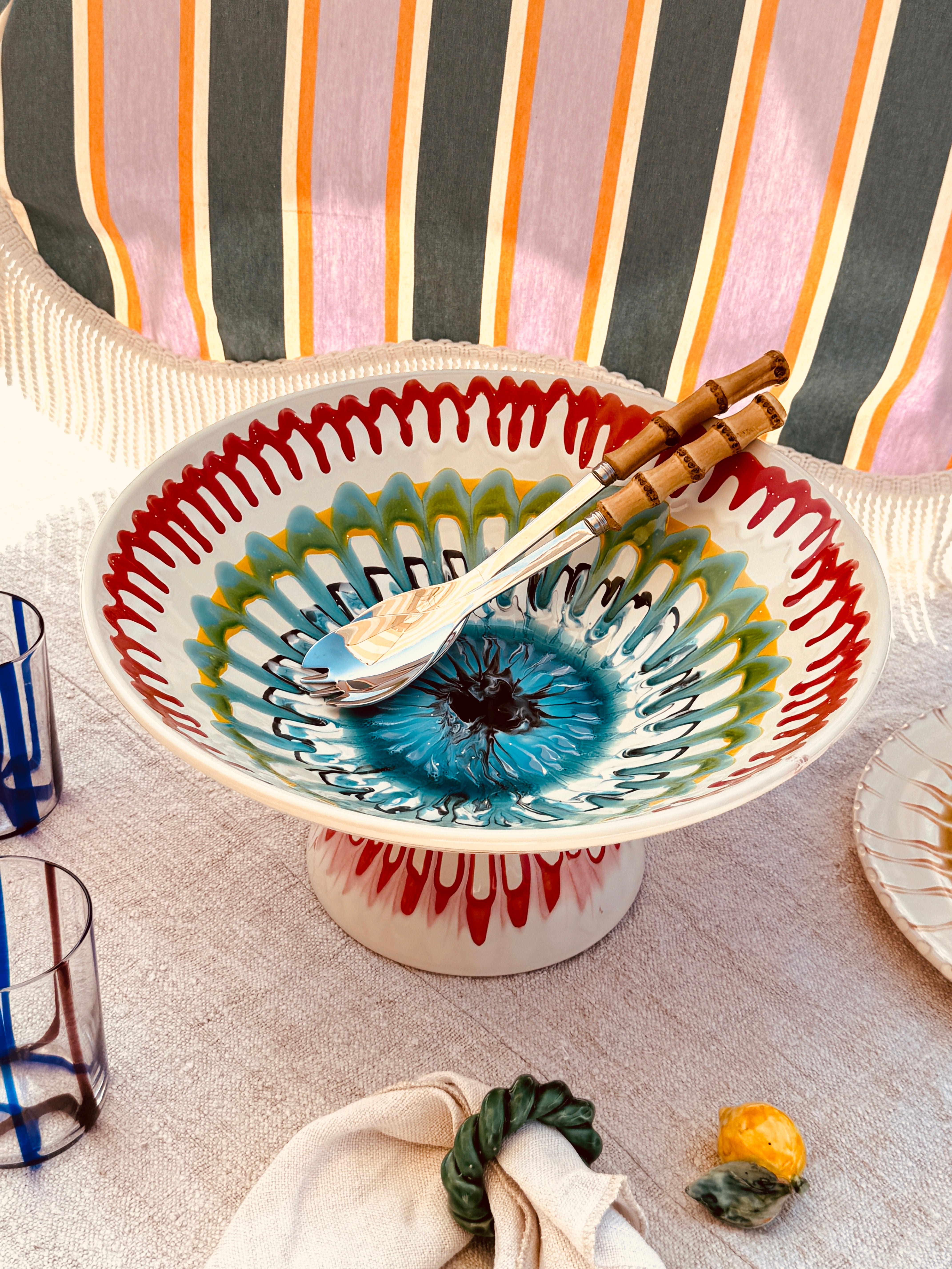 Unique Art Object – "Konic" Psychodelic High Bowl, 35 cm