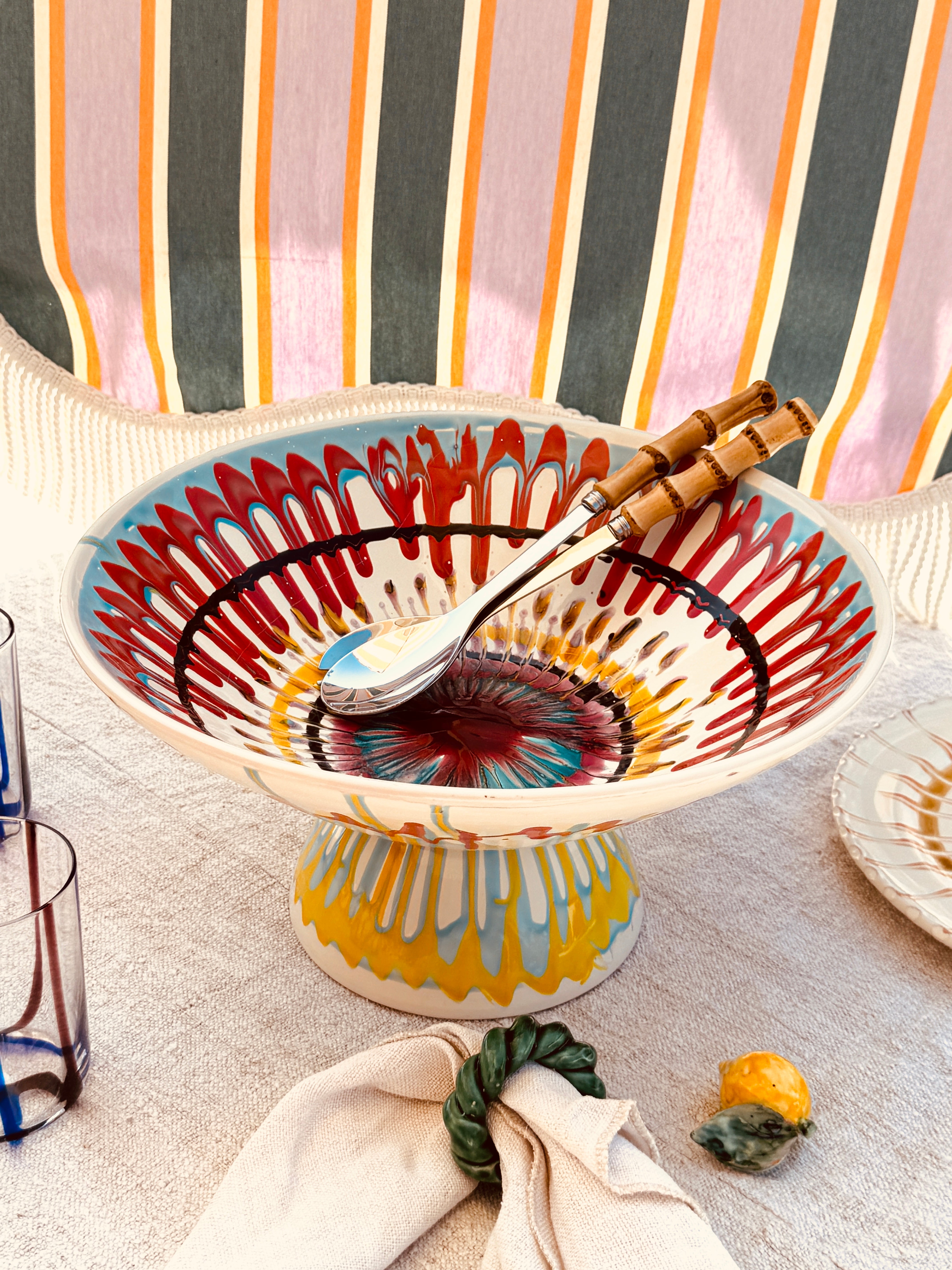 Unique Art Object – "Konic" Psychodelic High Bowl, 35 cm