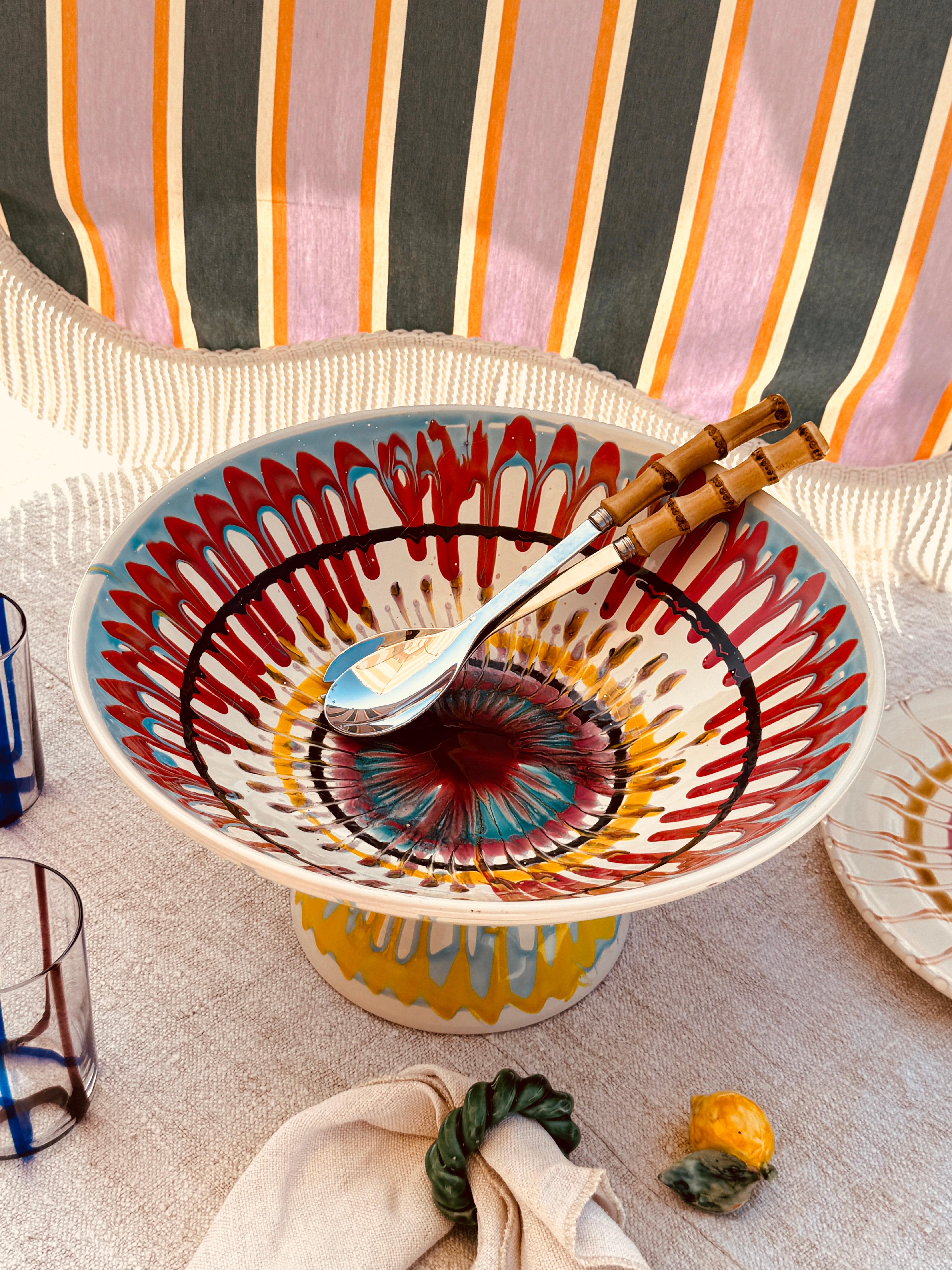 Unique Art Object – "Konic" Psychodelic High Bowl, 35 cm
