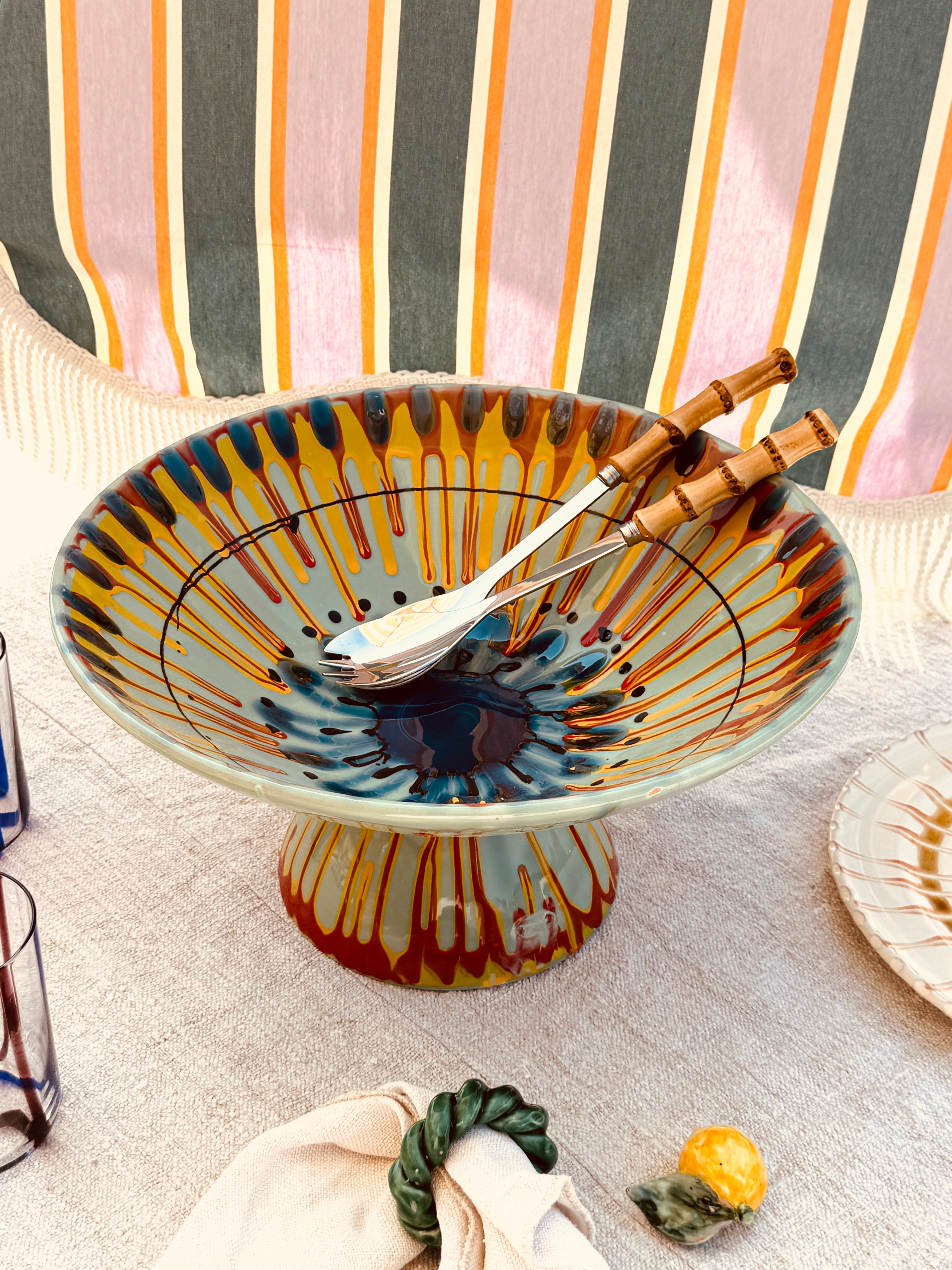 Unique Art Object – "Konic" Psychodelic High Bowl, 35 cm