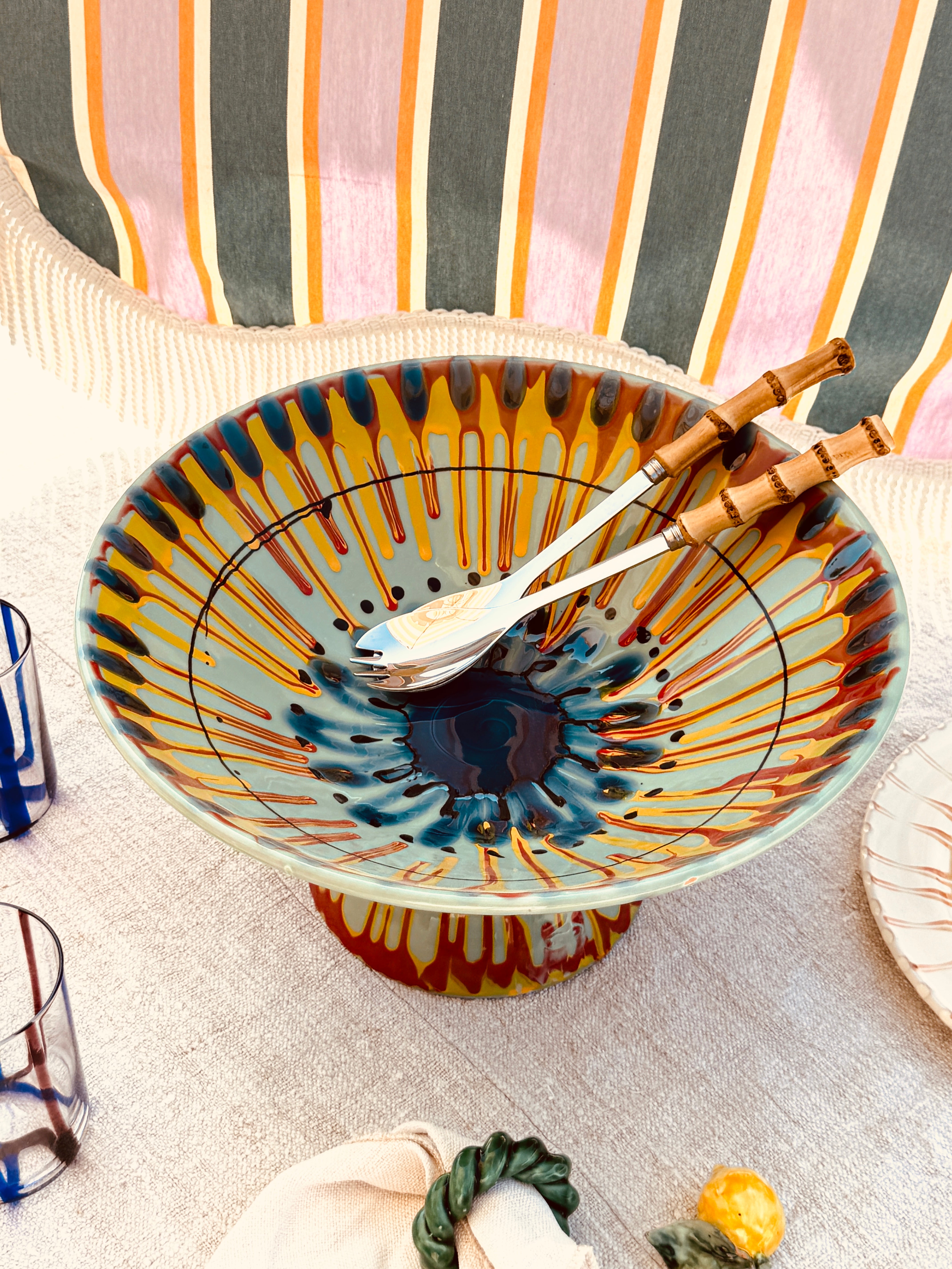 Unique Art Object – "Konic" Psychodelic High Bowl, 35 cm