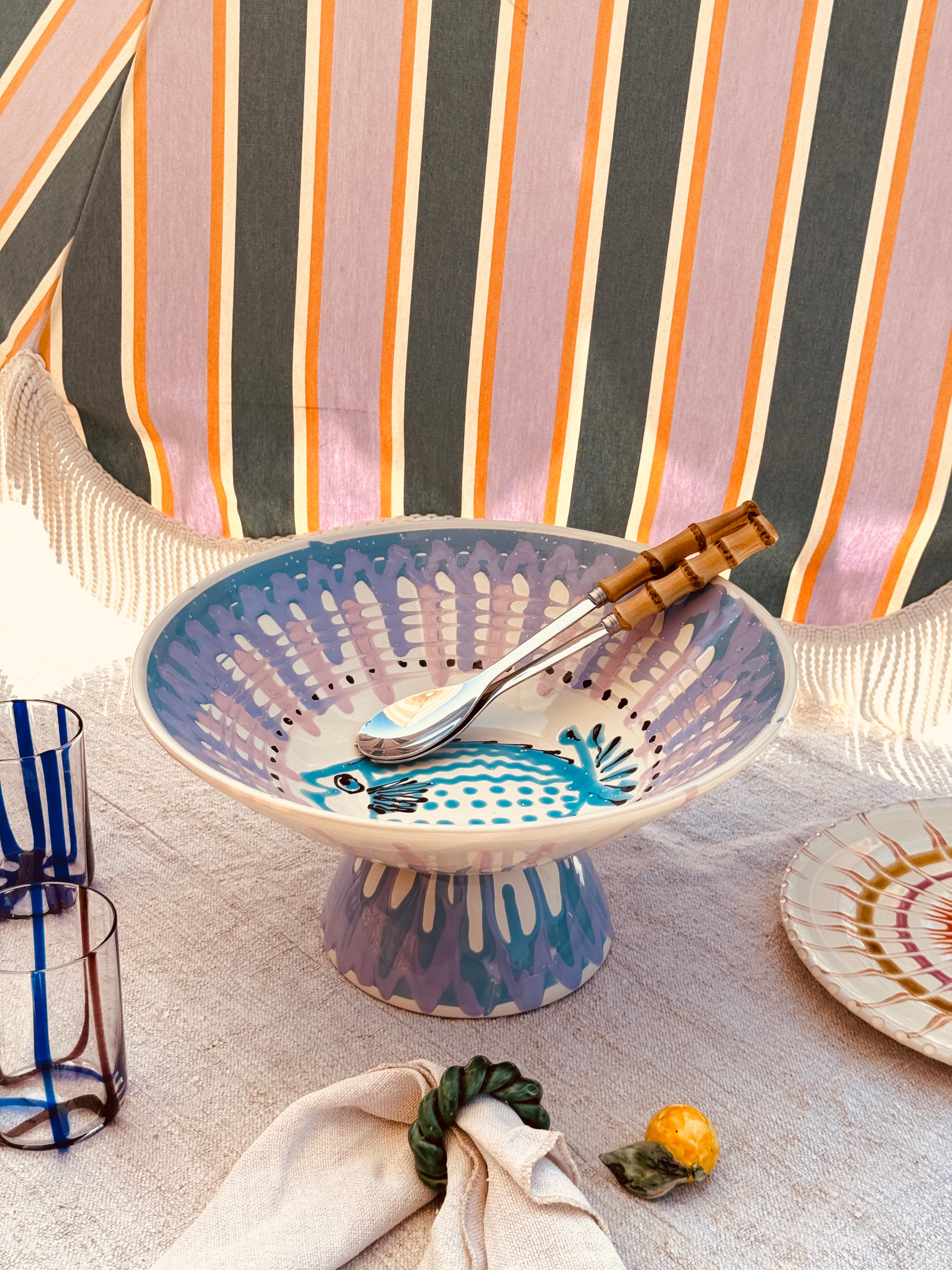 Einzelstück – Psychodelic Pesce High Bowl „Konic“, 35 cm
